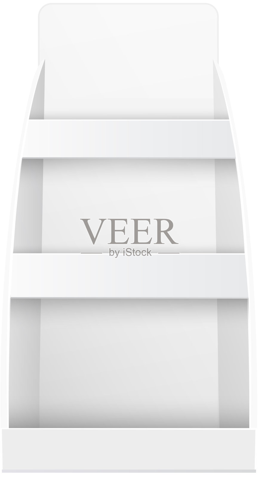 超市零售商店的白色货架空空如也插画图片素材