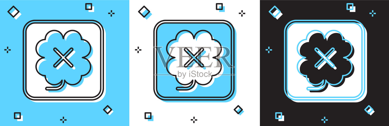 设置赌场老虎机与三叶草符号图标图标素材