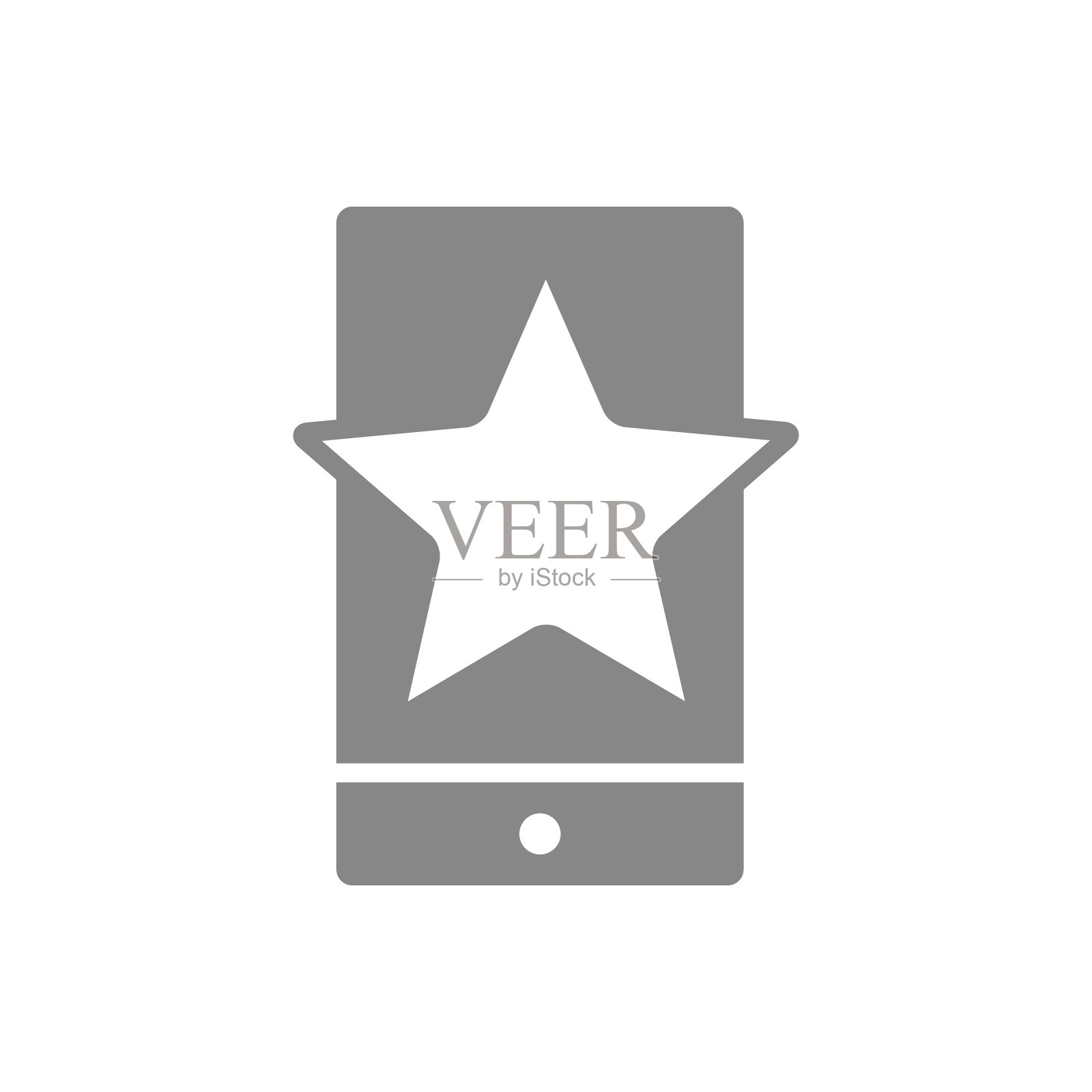 星与手机，反馈灰色图标。手机应用评论，添加收藏夹，用户反馈符号图标素材