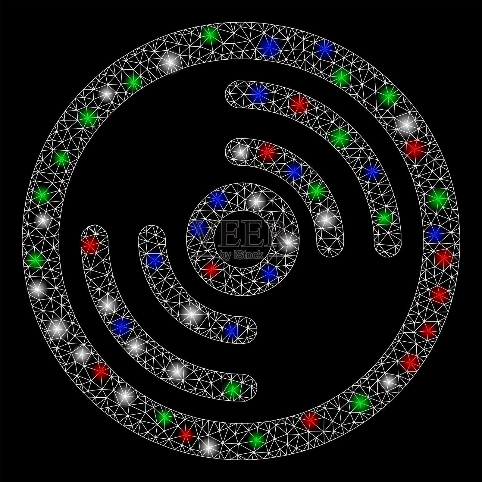 明亮的网丝框盘有闪光点插画图片素材