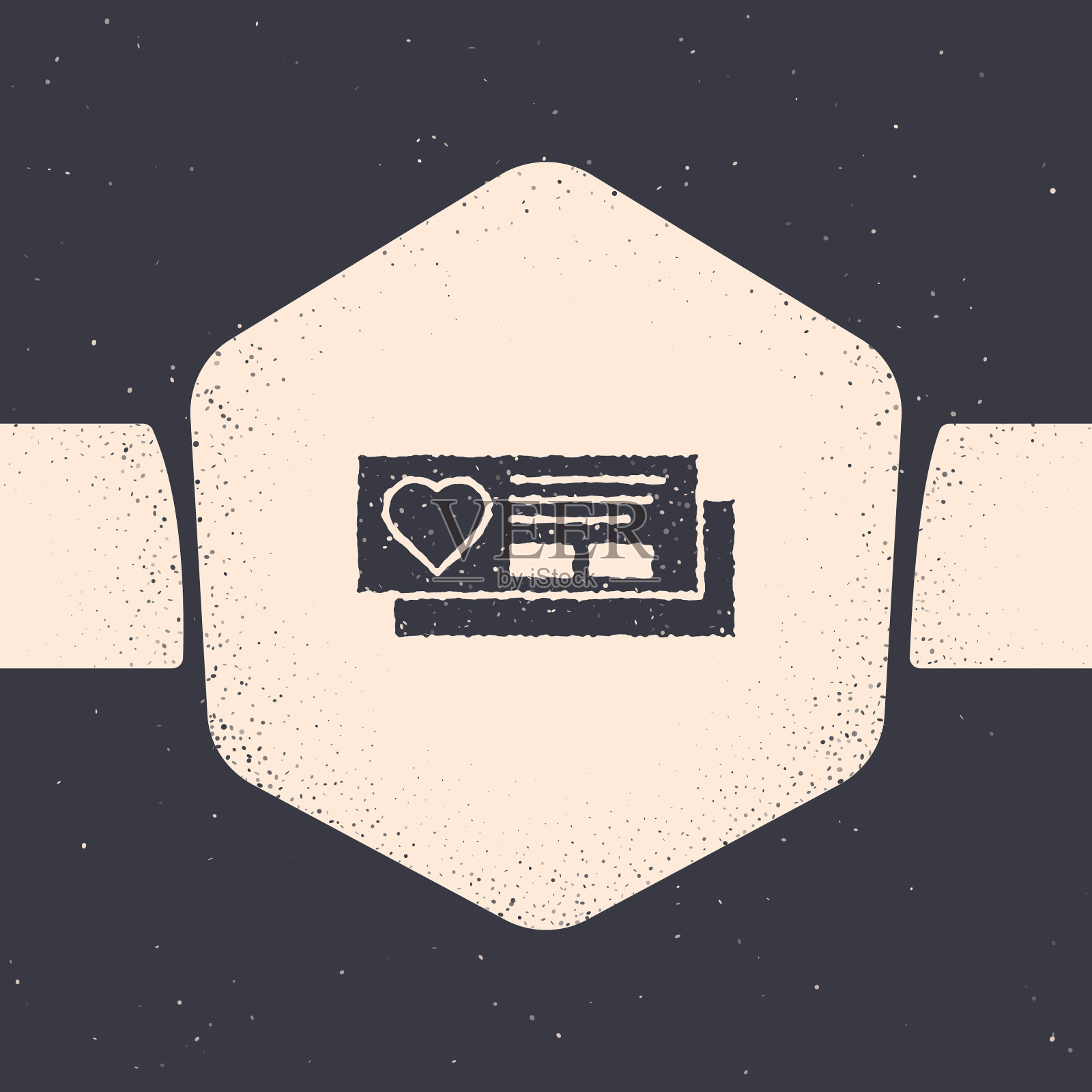 垃圾票与心脏图标孤立在灰色插画图片素材