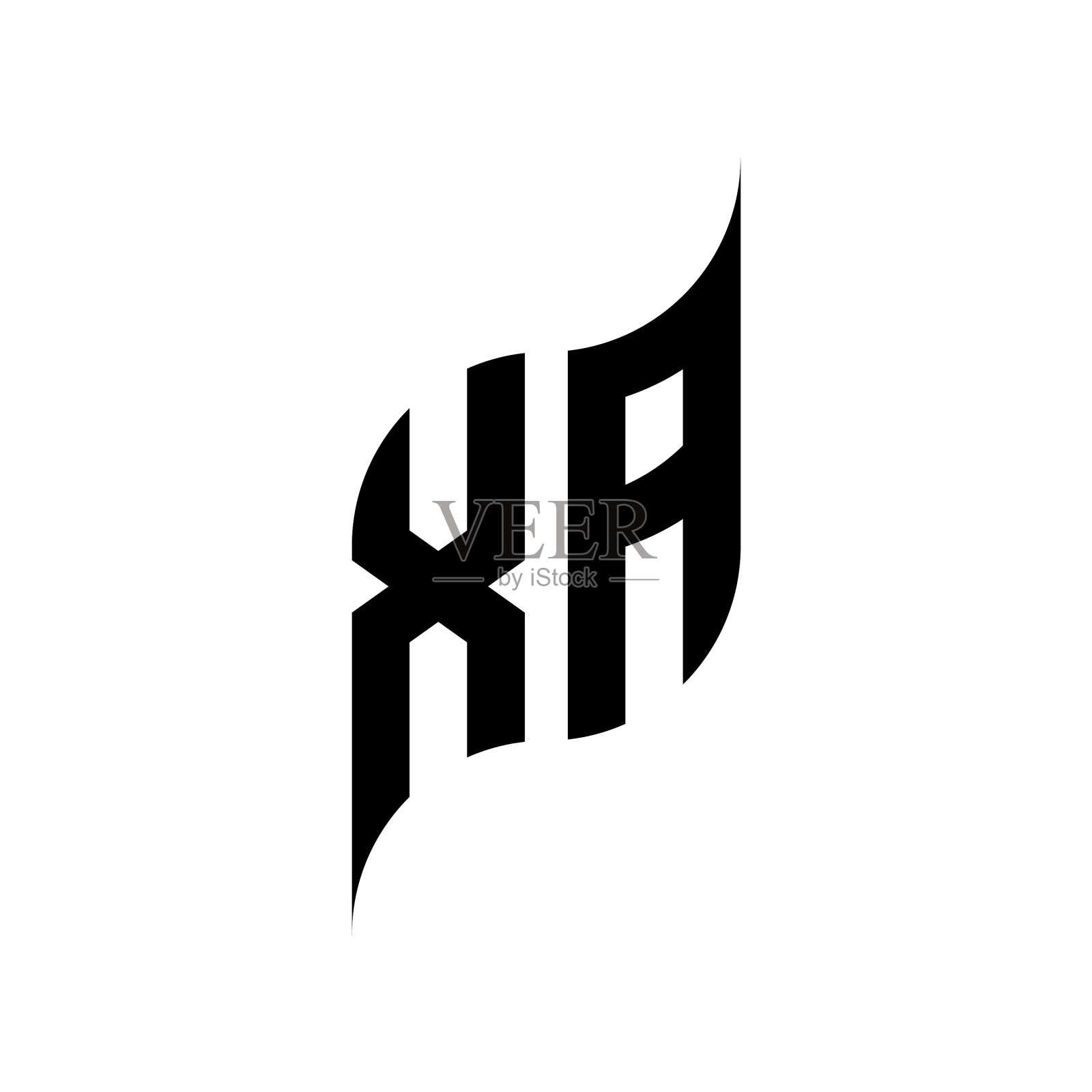 Xa标志字母组合设计模板插画图片素材