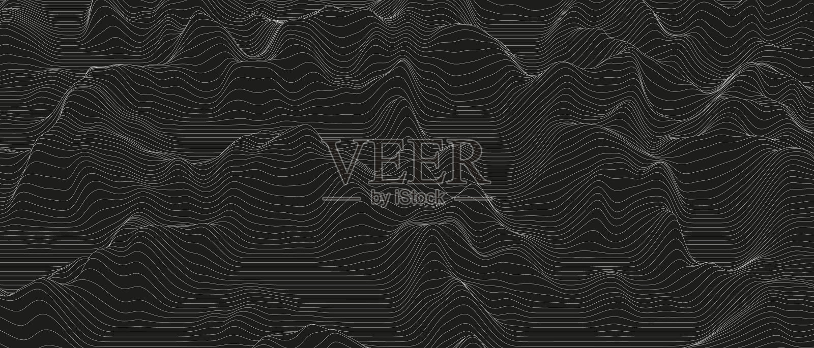 单色声线波抽象背景插画图片素材