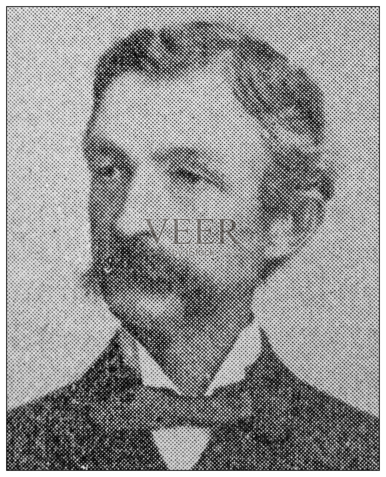 著名人物的古式肖像:托马斯·海恩斯插画图片素材