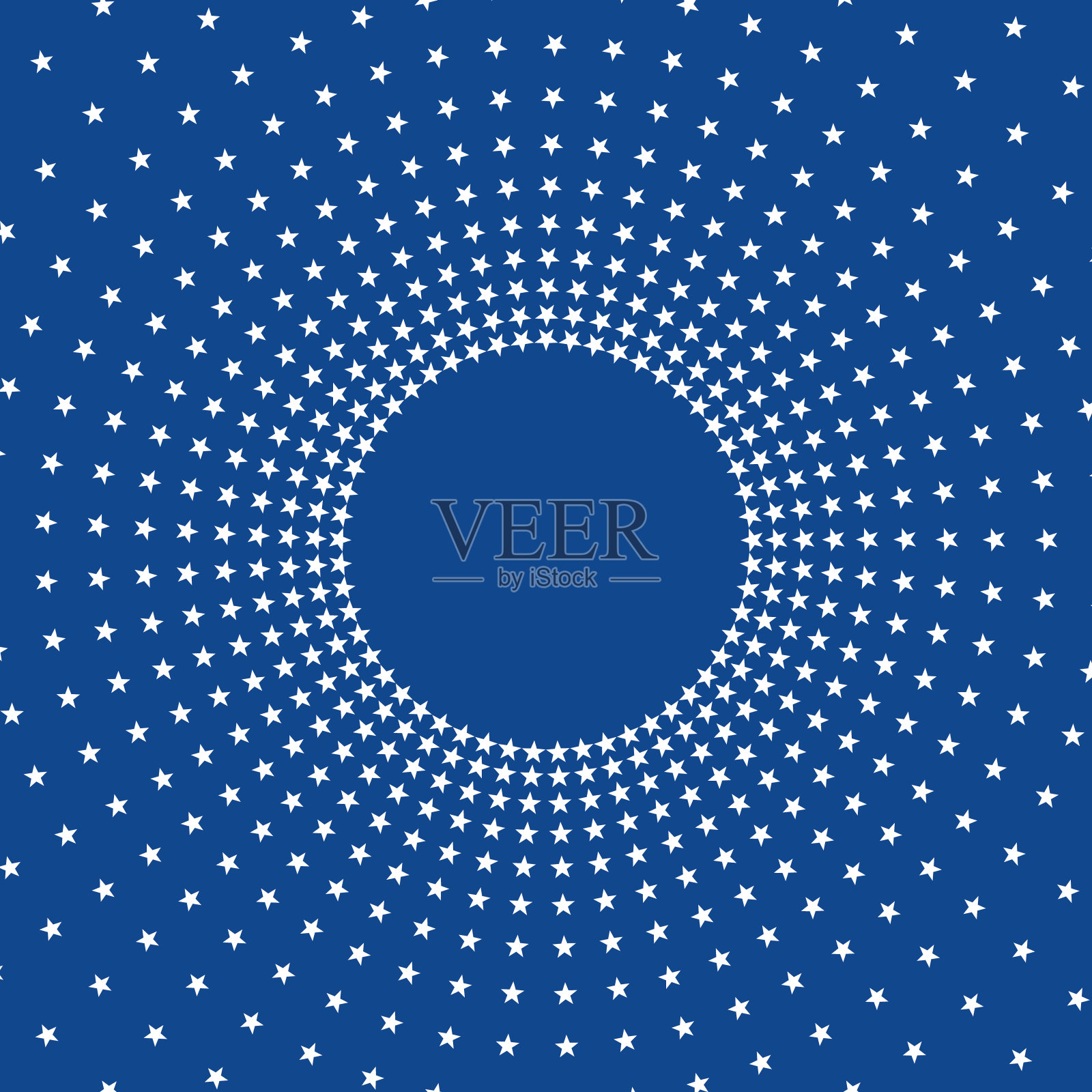 复制空间和全帧白色星星在辐条模式，在蓝色背景插画图片素材
