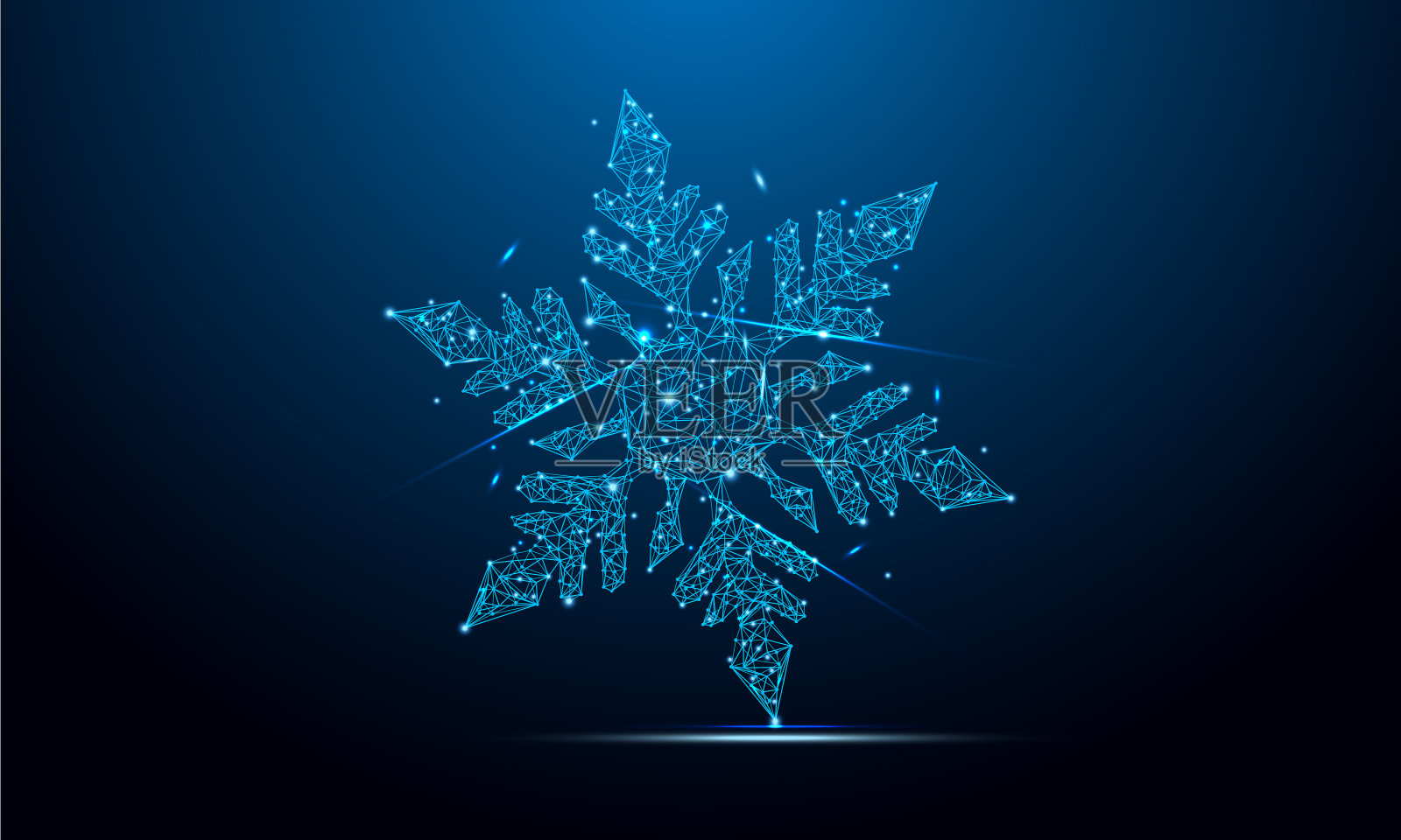 几何形状未来的多边形雪花插画图片素材