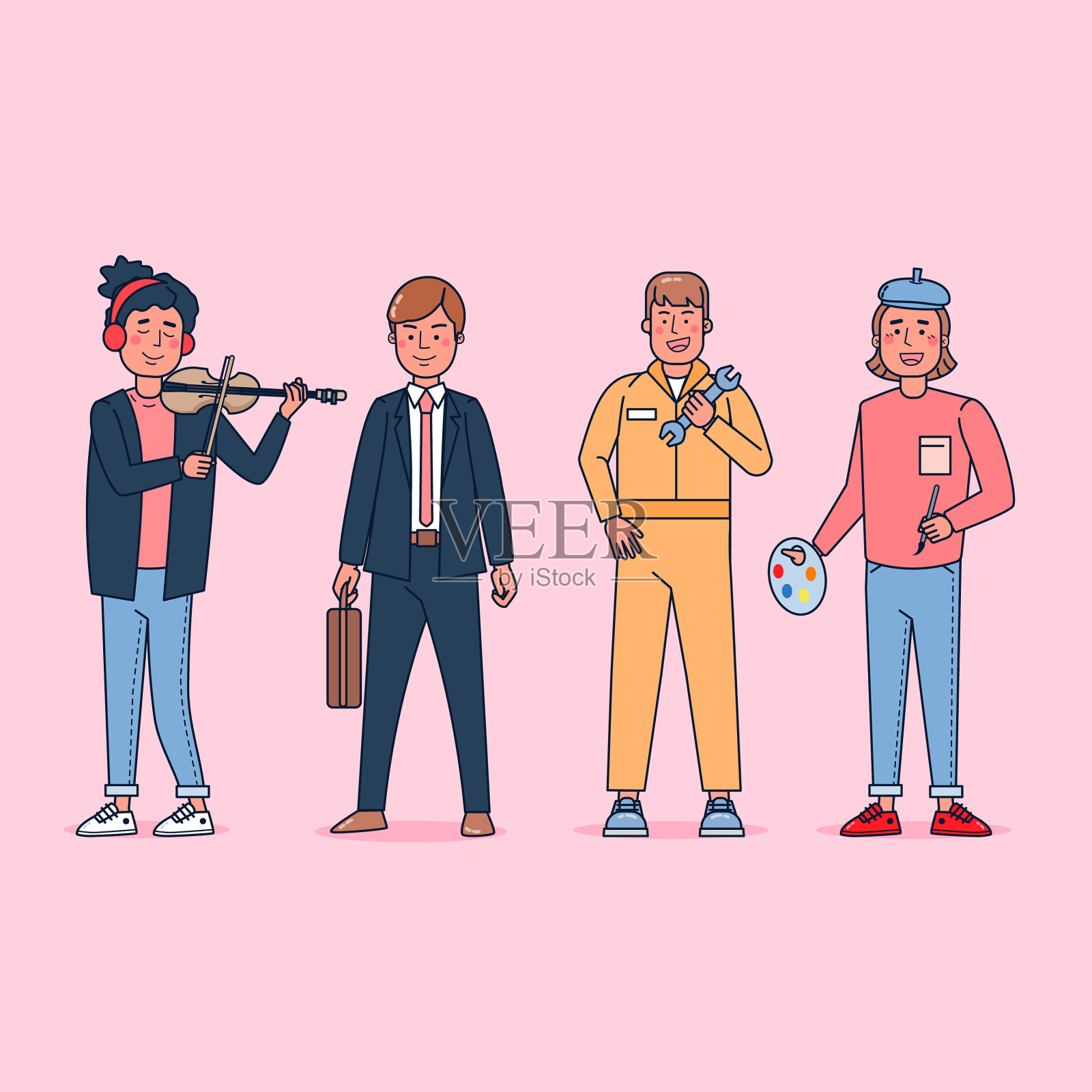 集合大集孤立各种插画图片素材