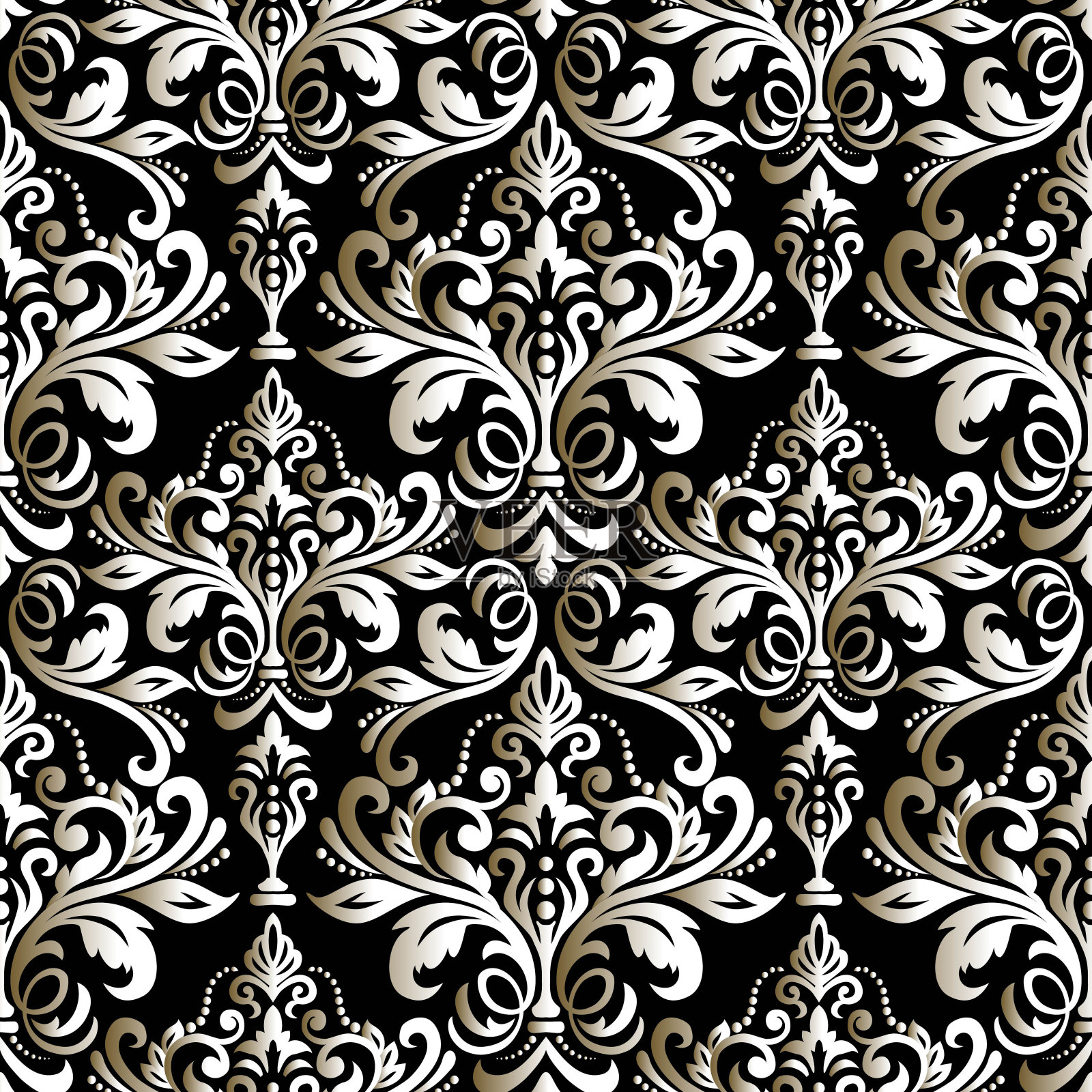 无缝图案与锦缎装饰。矢量复古花卉无缝图案元素。粉红色的墙纸。伊斯兰教，印度，阿拉伯。插画图片素材