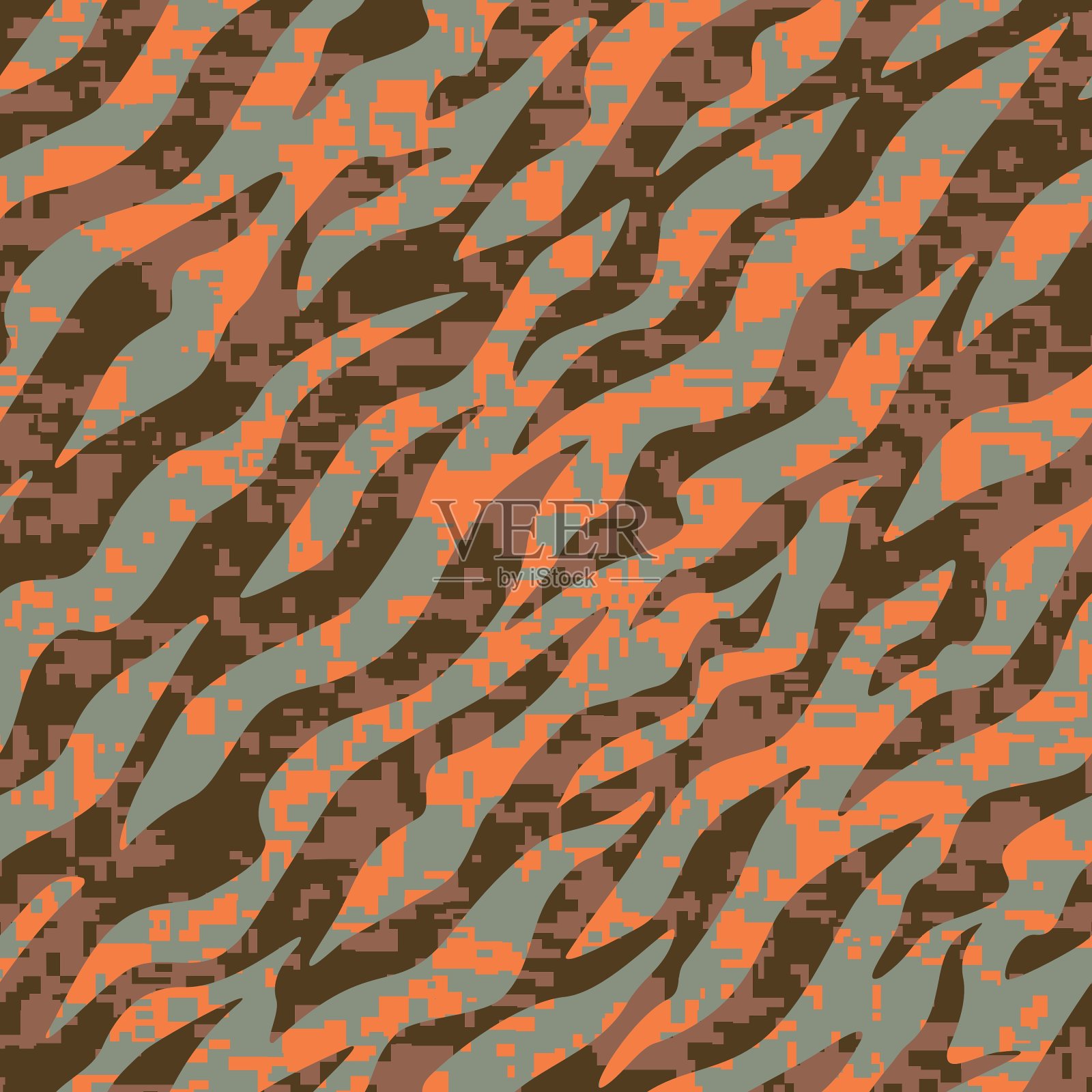 斑马条纹迷彩伪装插画图片素材