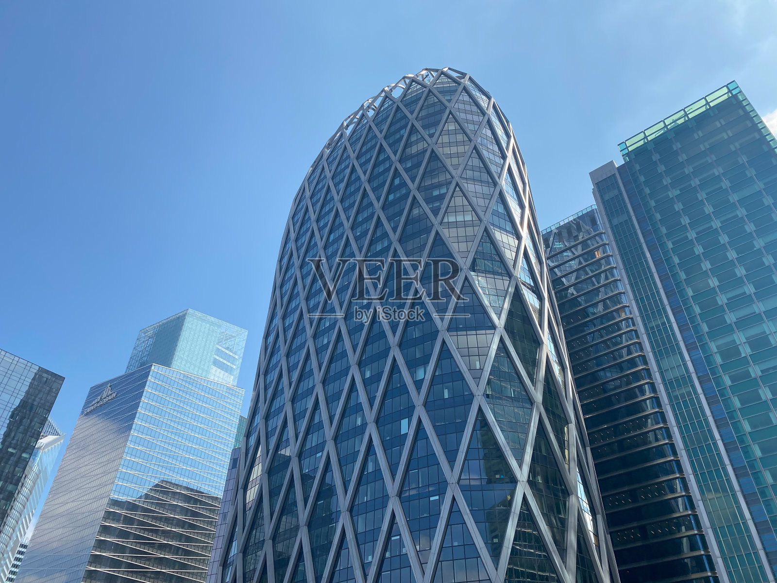 游览D2塔在拉德芳斯商业区在法国巴黎照片摄影图片