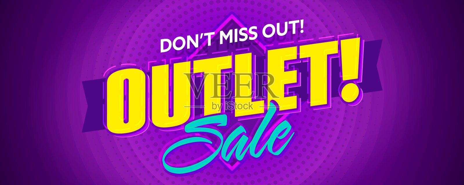 不要错过outlet特惠特价公告插画图片素材