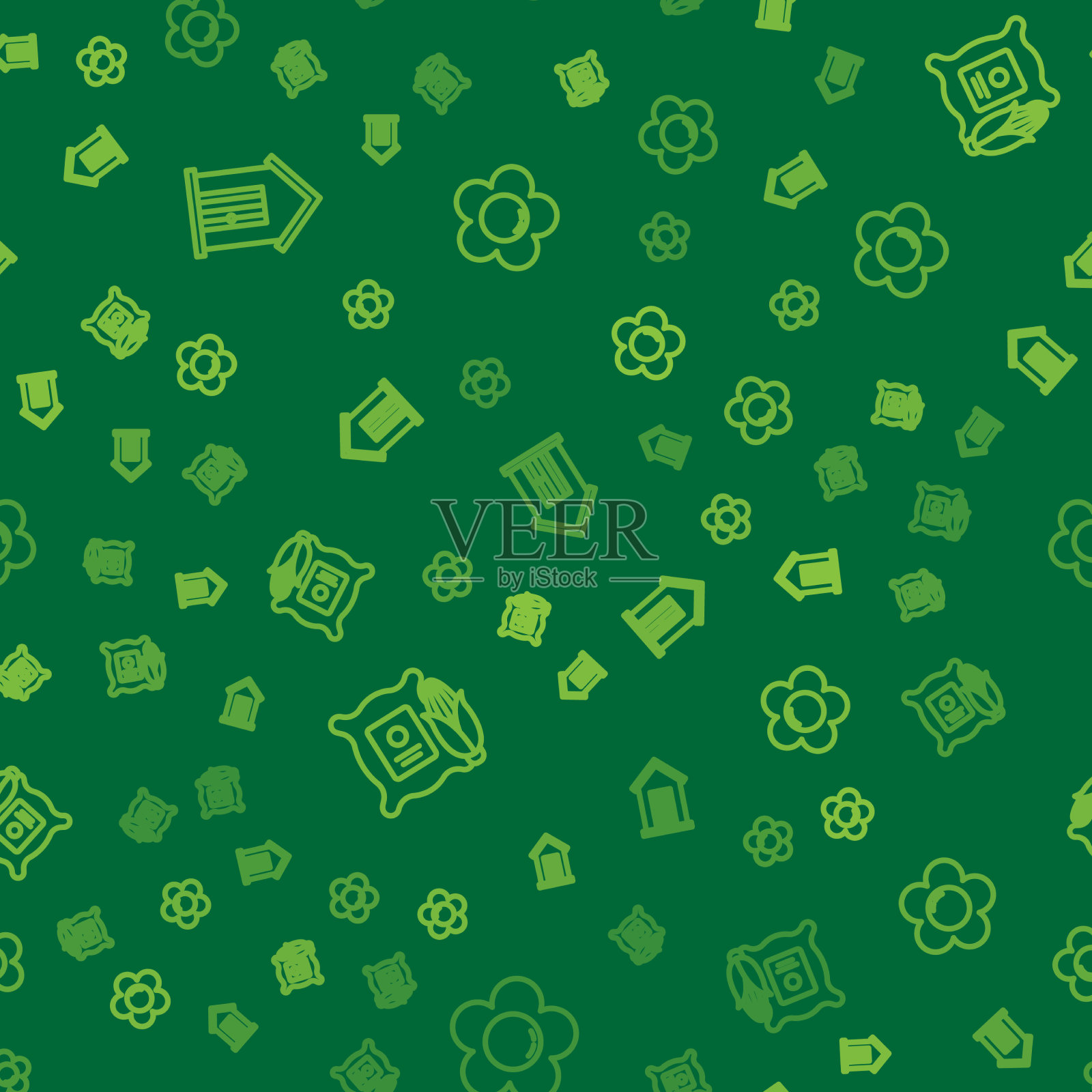 把农家的玉米装在麻袋里，装上花图标素材