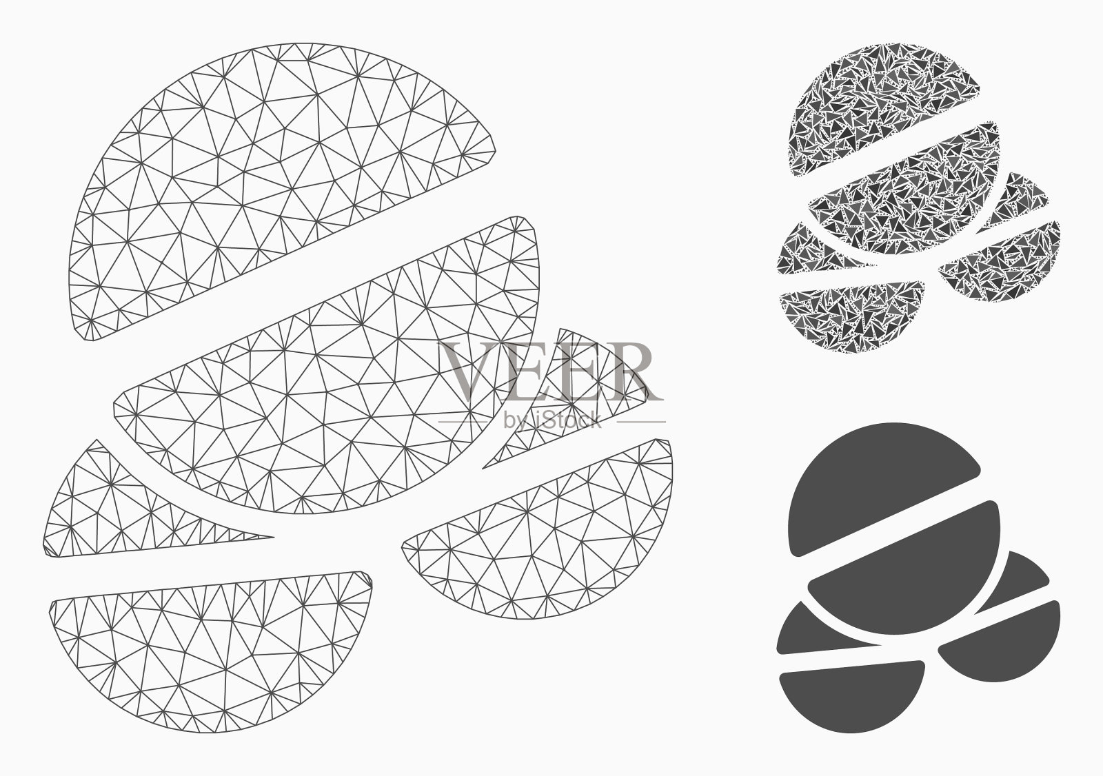 平板网状网状模型和三角形插画图片素材