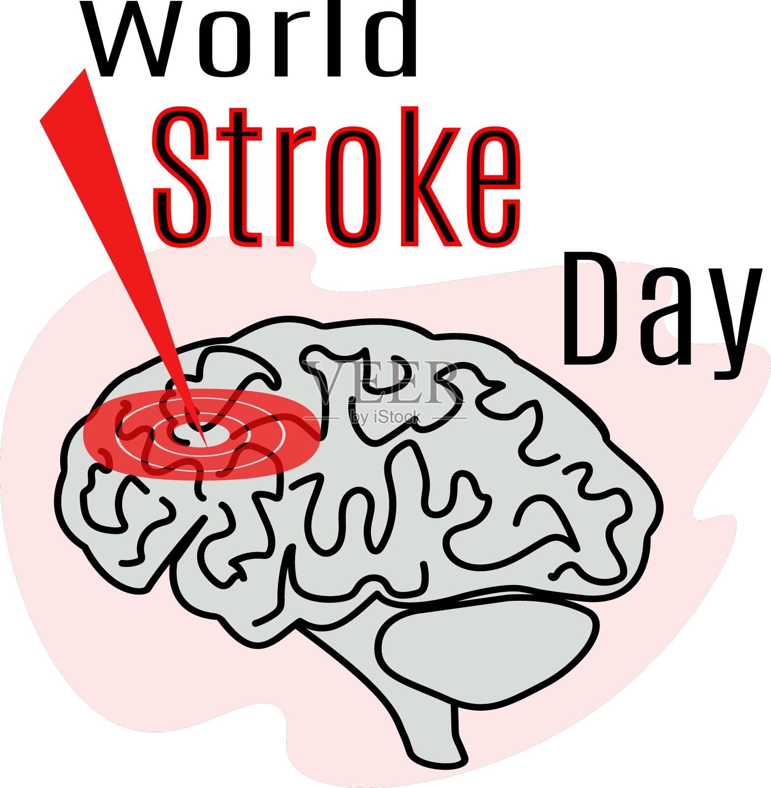 世界中风日海报横幅的想法设计元素图片