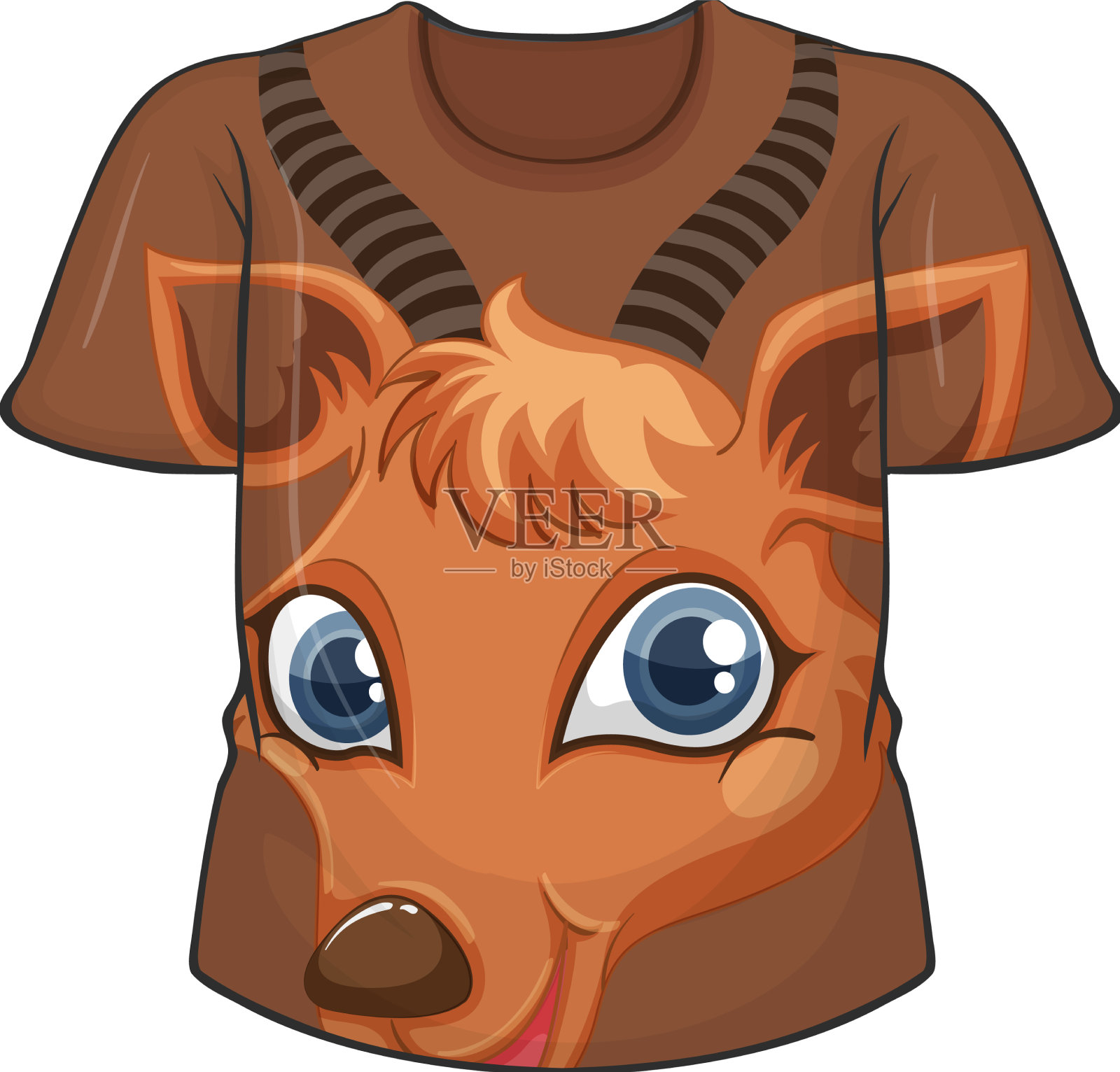 前面有黑斑羚图案的t恤设计元素图片