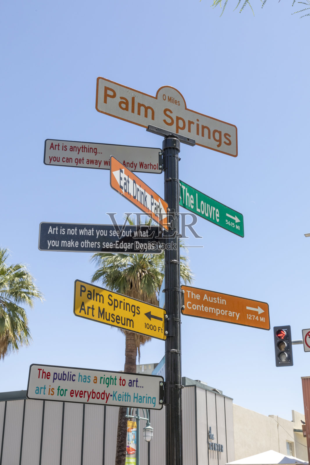 棕榈泉方向标志照片摄影图片