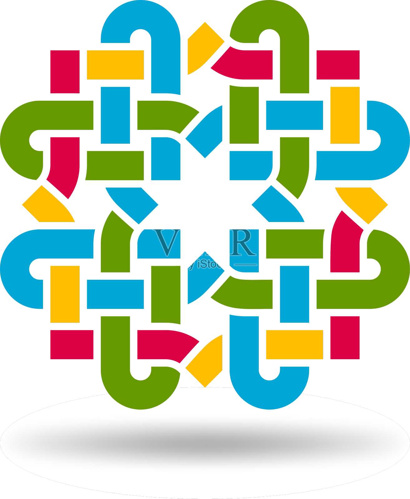 无尽的彩色交织丝带结设计元素图片