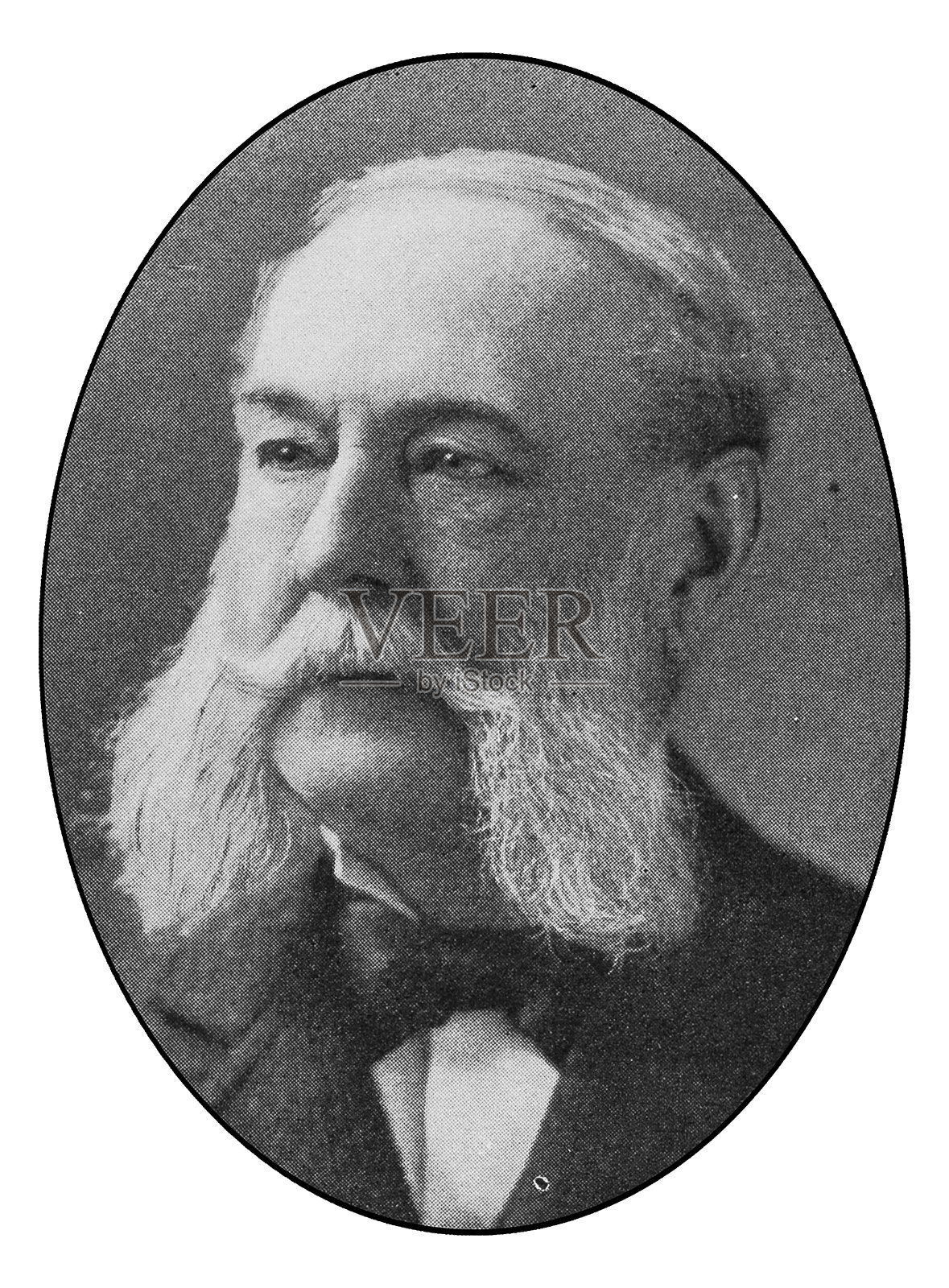 著名纽约人肖像:查尔斯·H·伊沙姆插画图片素材