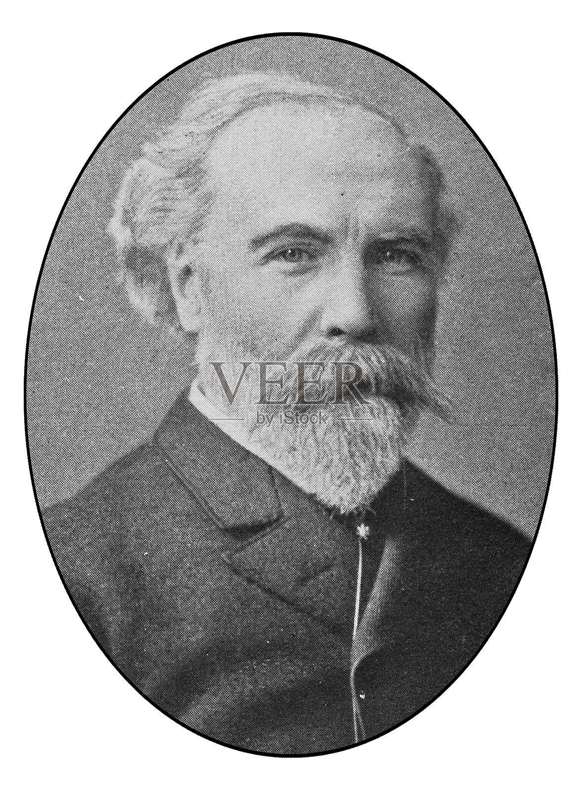 著名纽约人的肖像:托马斯·亨特插画图片素材