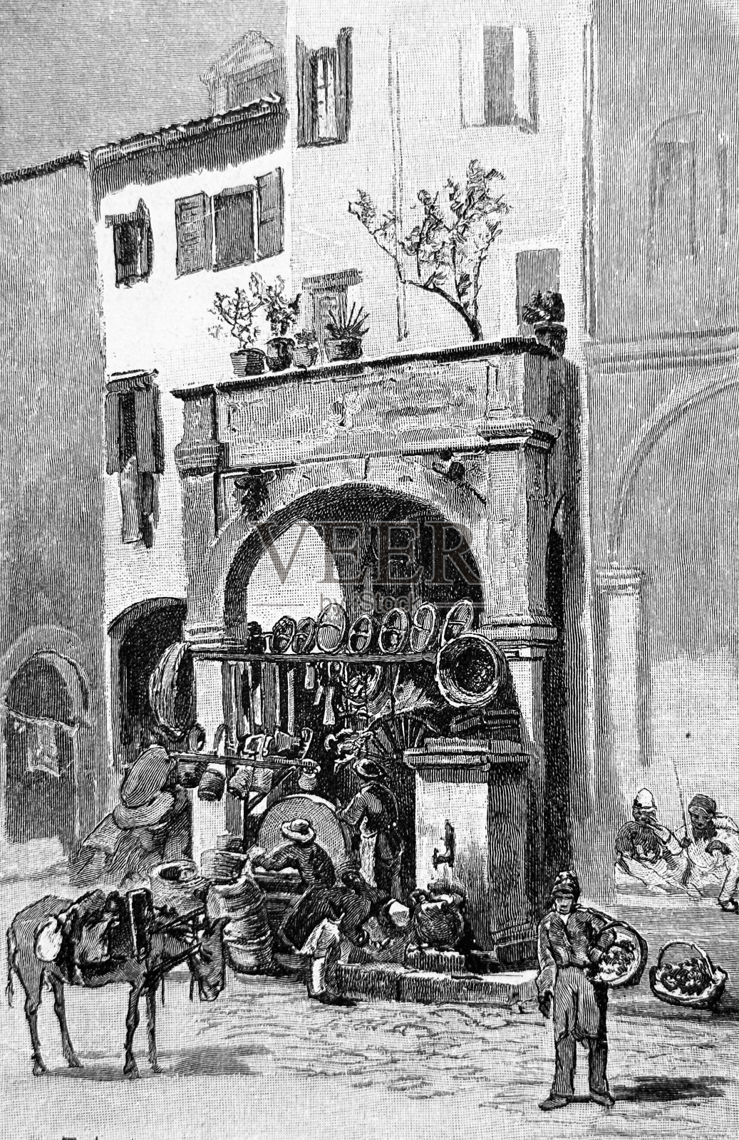 科孚岛街插画图片素材