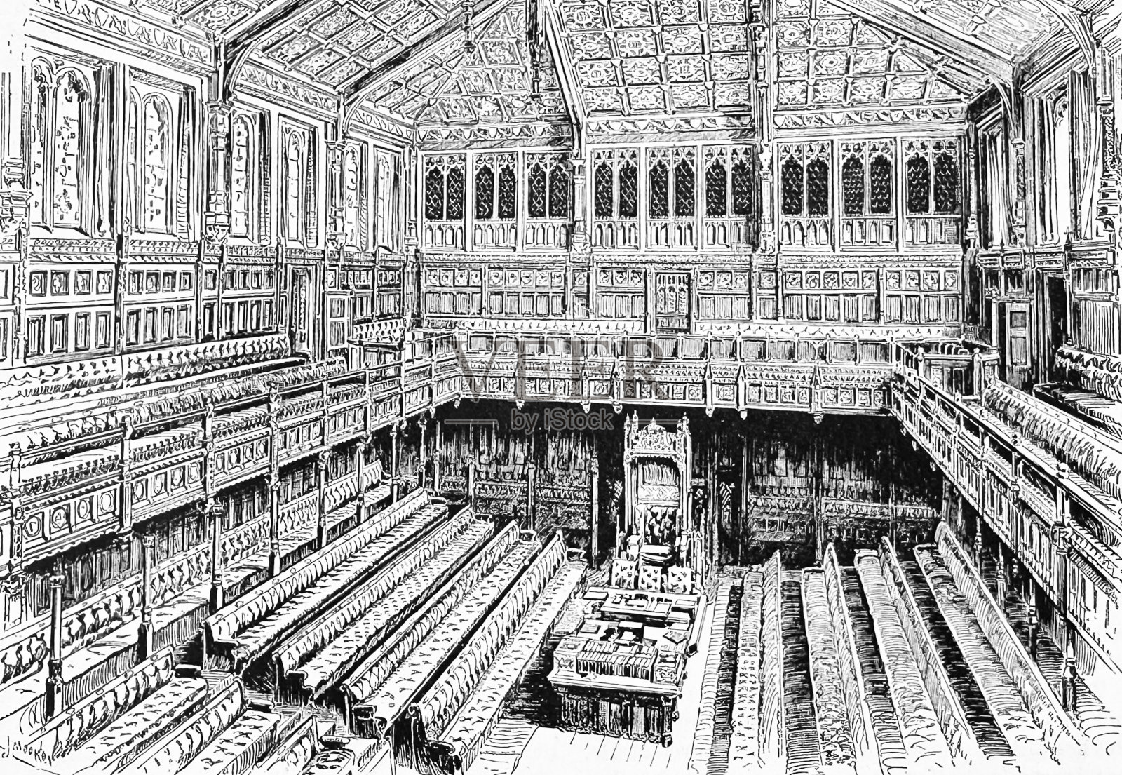 伦敦，下议院，内政插画图片素材