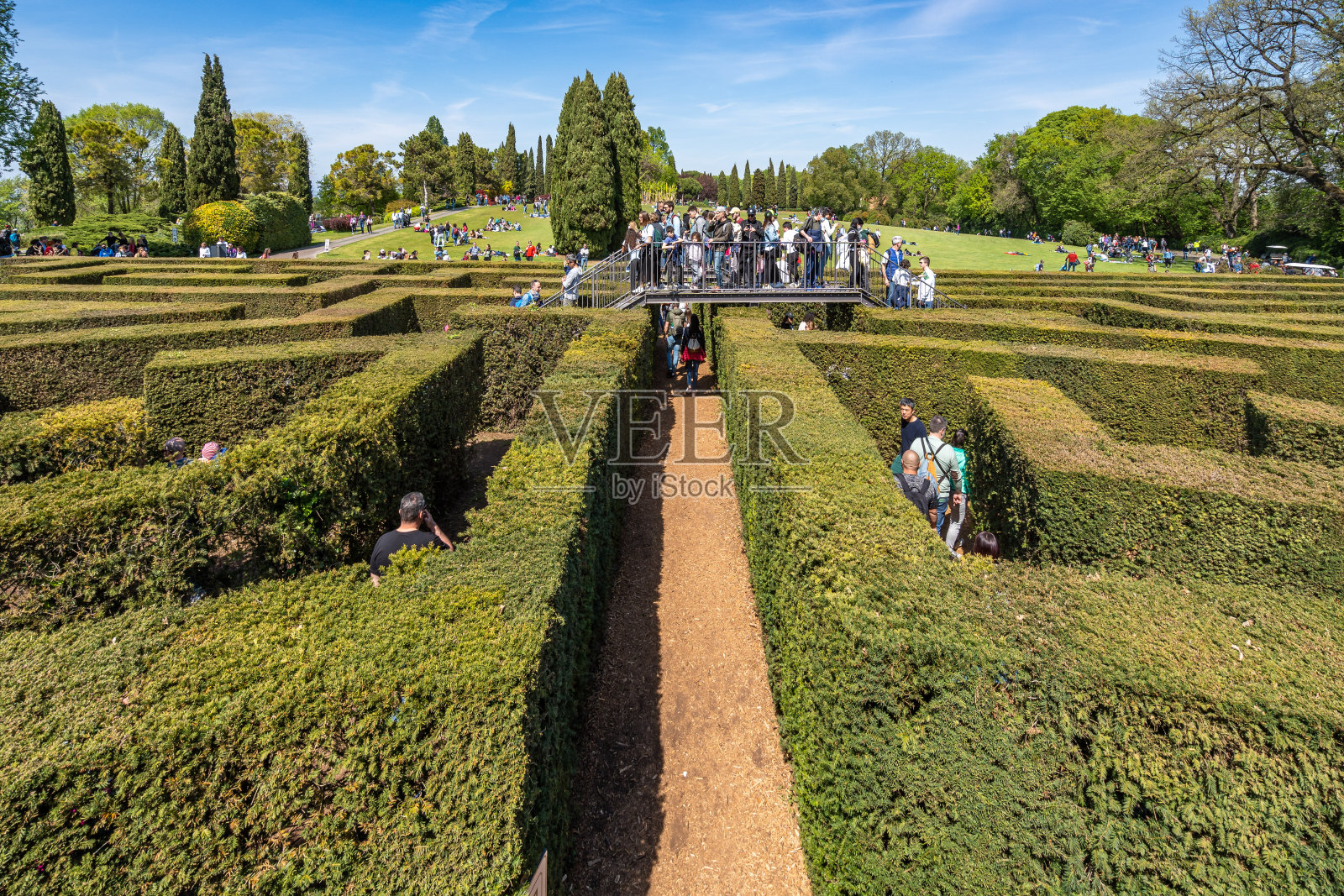 2022年4月，意大利南明西奥——Sigurtà花园的迷宫是公园里最受欢迎的景点之一照片摄影图片