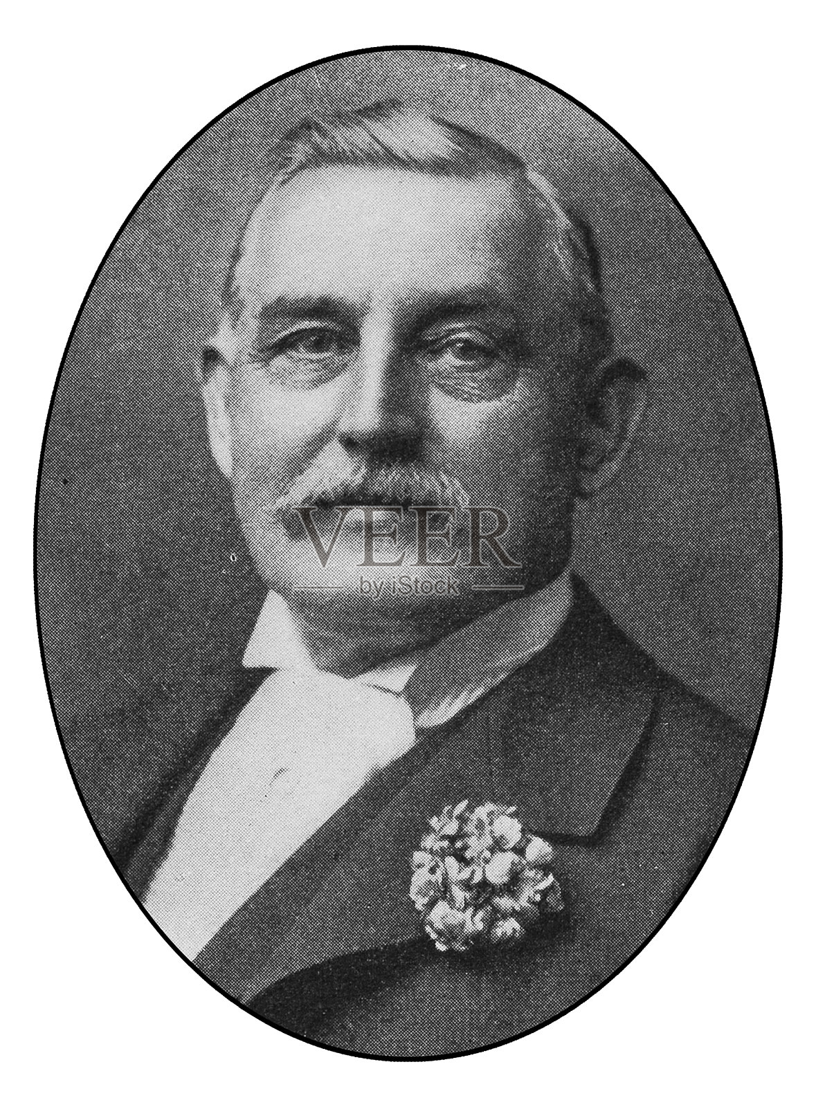 著名纽约人的肖像:威廉·韦尔·布罗考插画图片素材