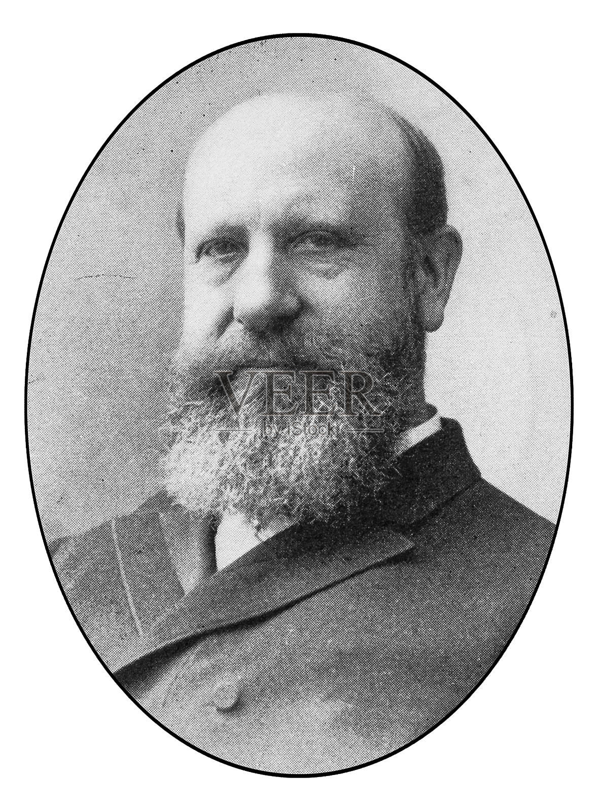 著名纽约人肖像:弗雷德里克·奥古斯特·奥托·施瓦茨插画图片素材