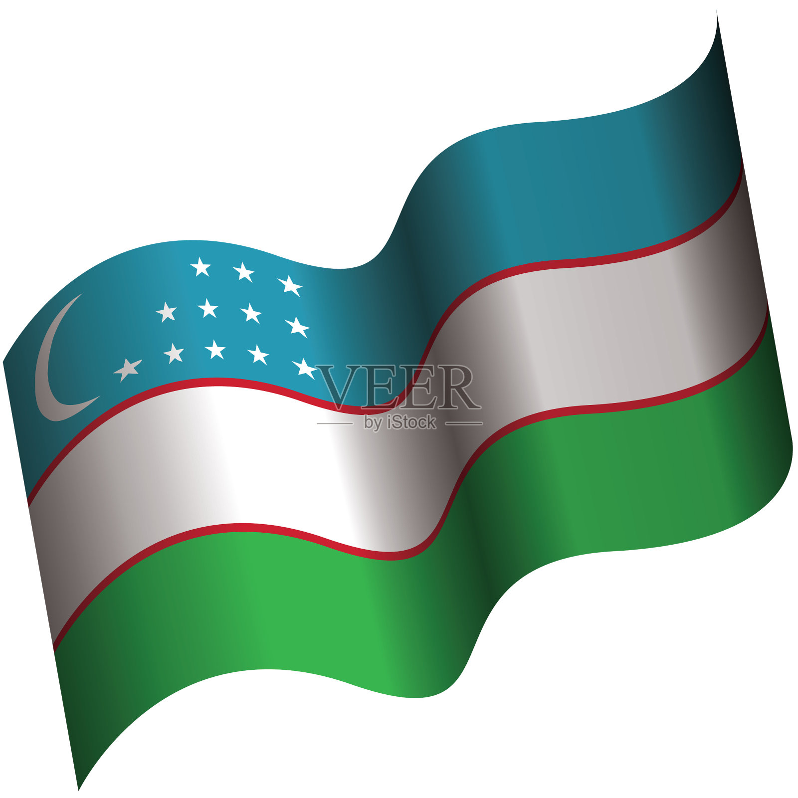 乌兹别克斯坦国旗插画图片素材