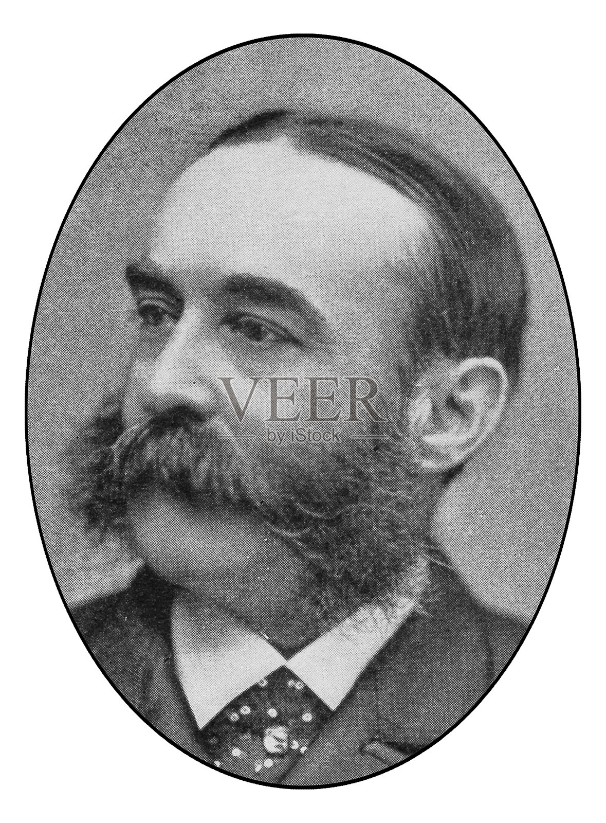 著名纽约人肖像:乔治·奥古斯都·克罗克插画图片素材