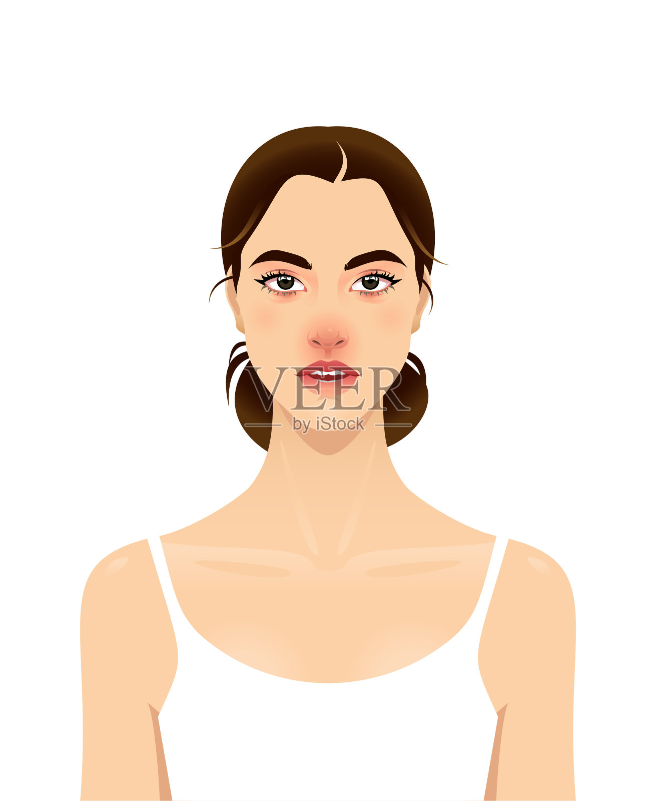 年轻女性过敏插画图片素材