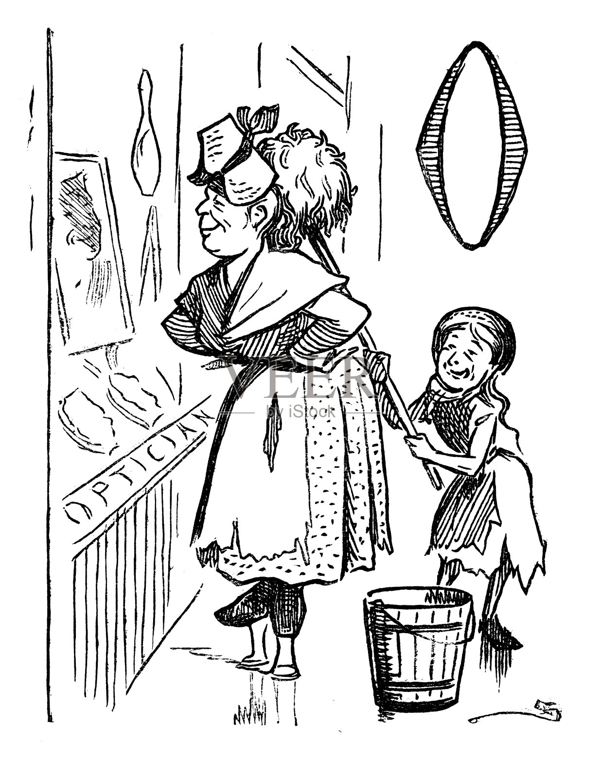 英国讽刺漫画插画图片素材