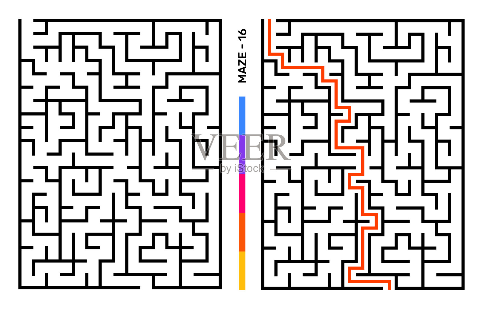 有入口和出口的迷宫。插画图片素材