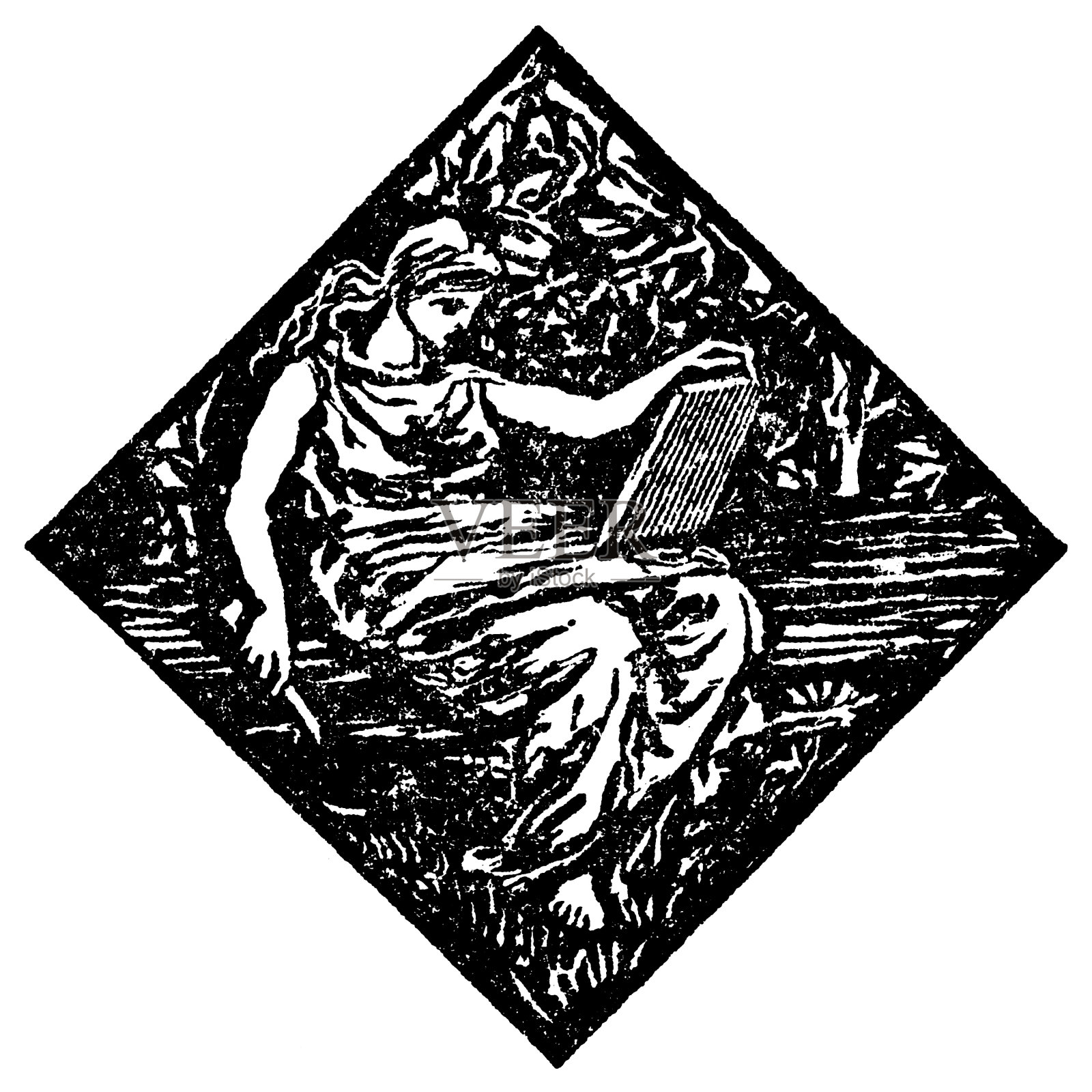 希腊历史女神克里奥- 19世纪插画图片素材