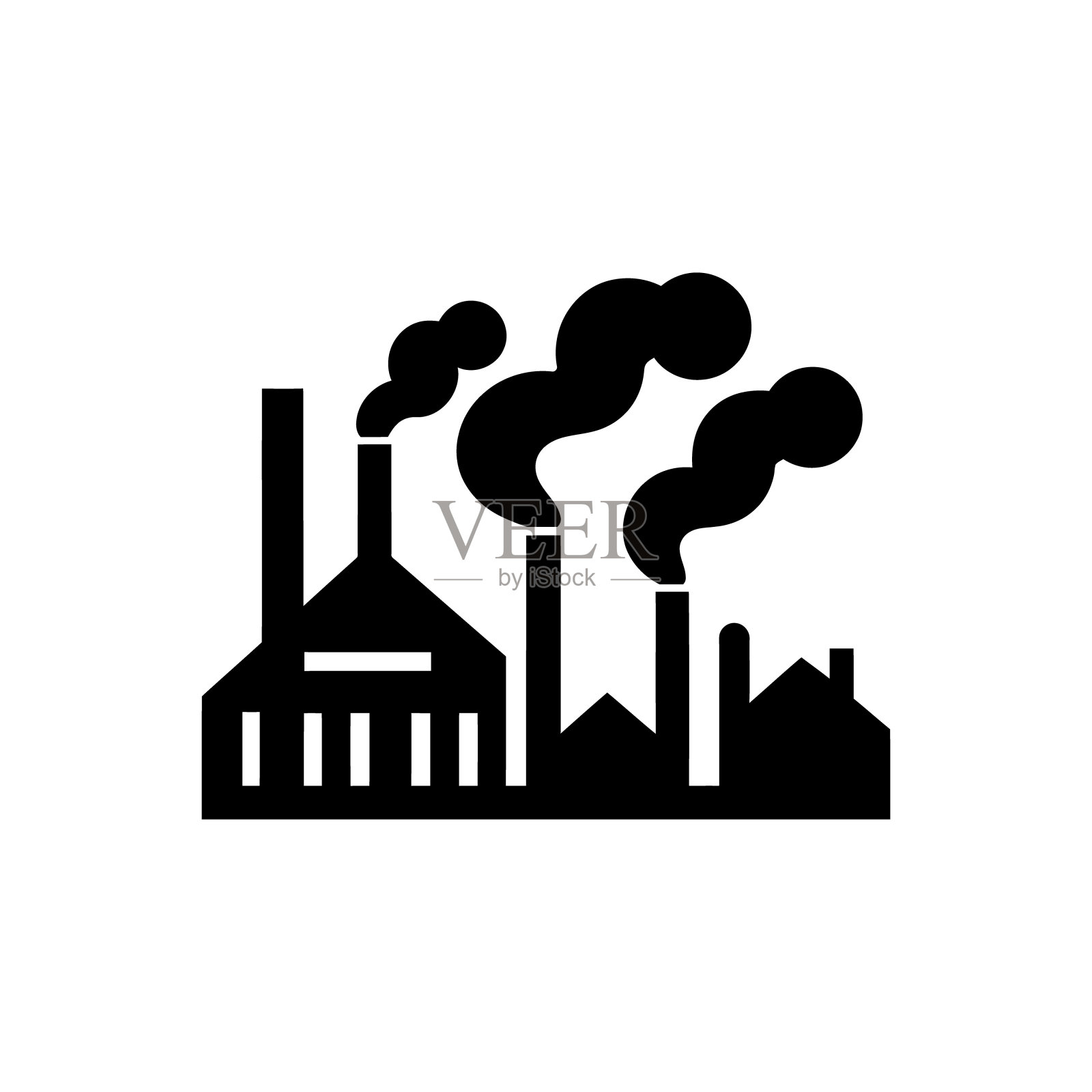 工厂污染图标插画图片素材