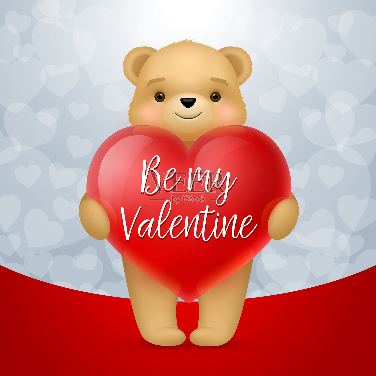 愿你成为我情人节刻字的心和熊插画图片素材