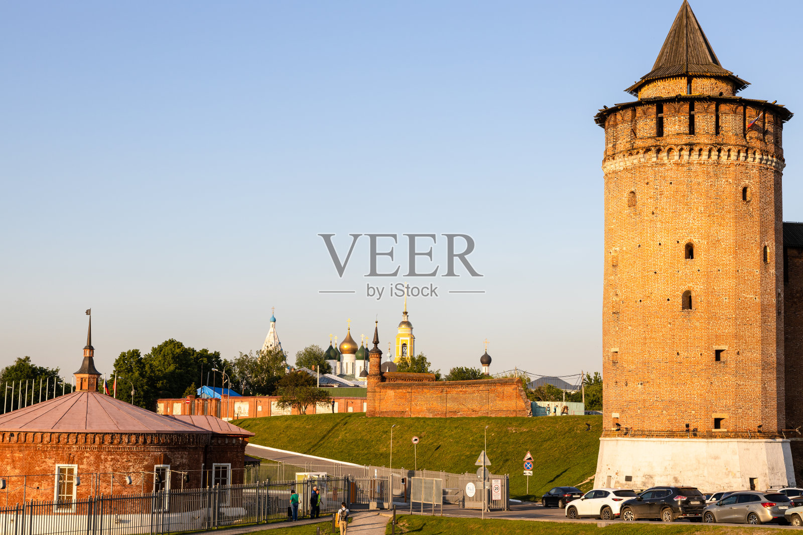 克里姆林宫Kolomna的停车场，Marinkina塔照片摄影图片