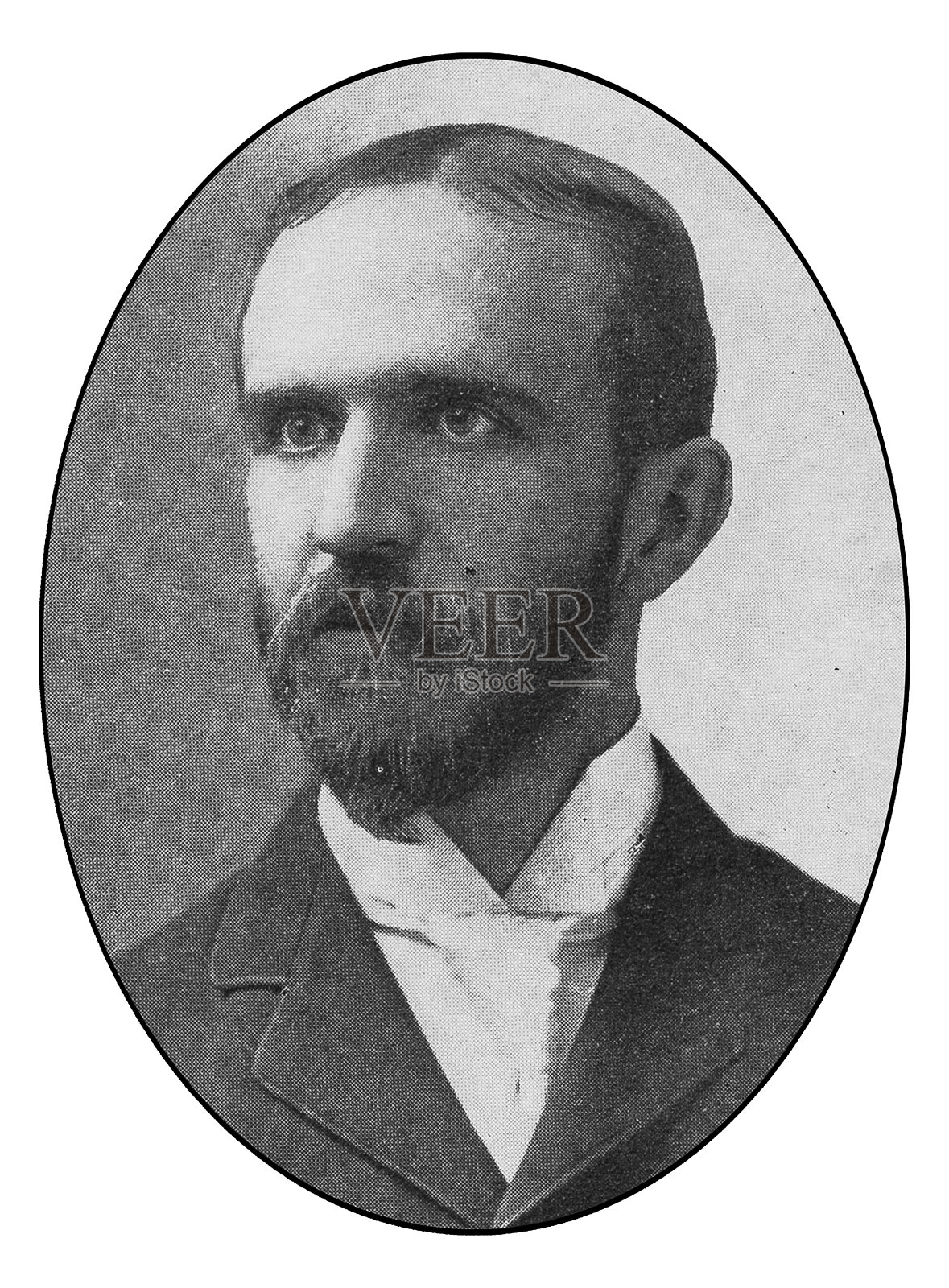 著名纽约人肖像:恩斯特·罗宾逊·阿克曼插画图片素材