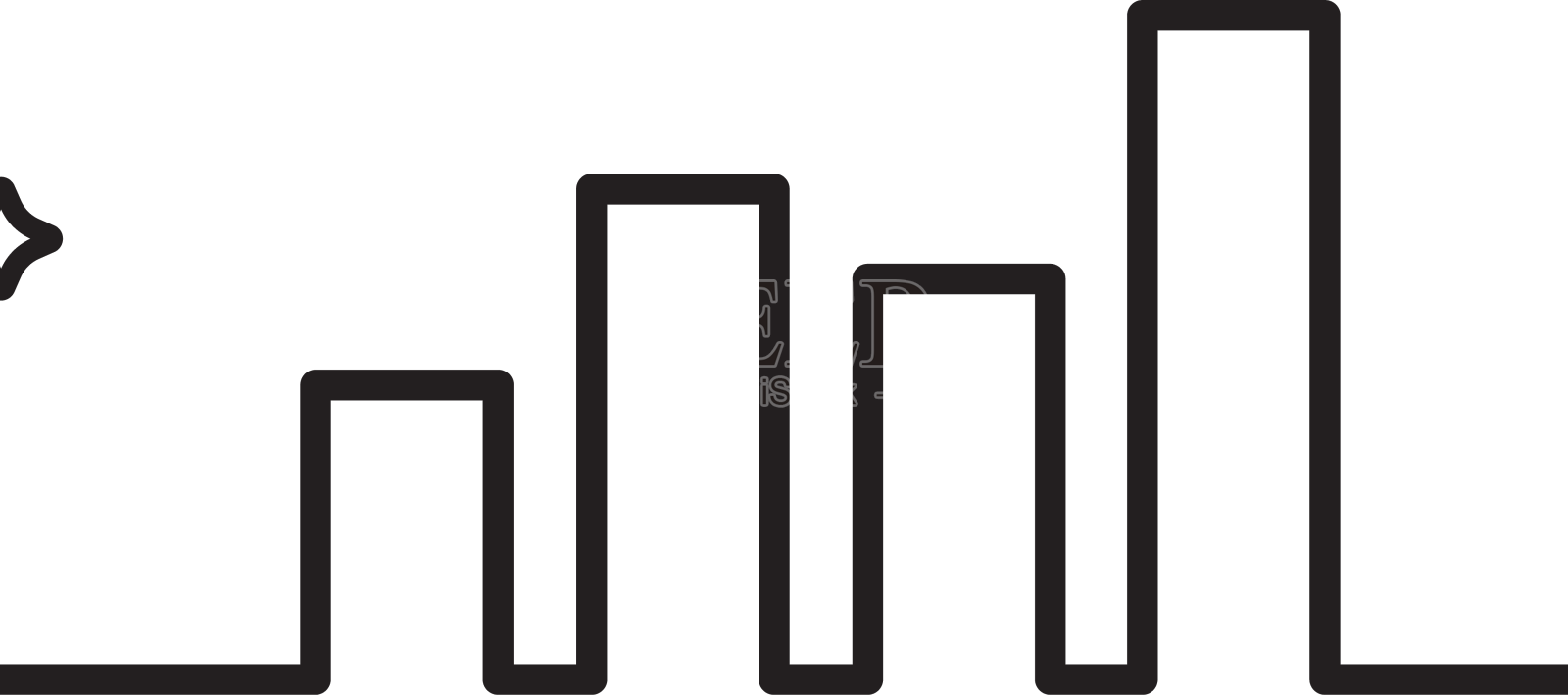 直方图线图标财务图设计模板素材