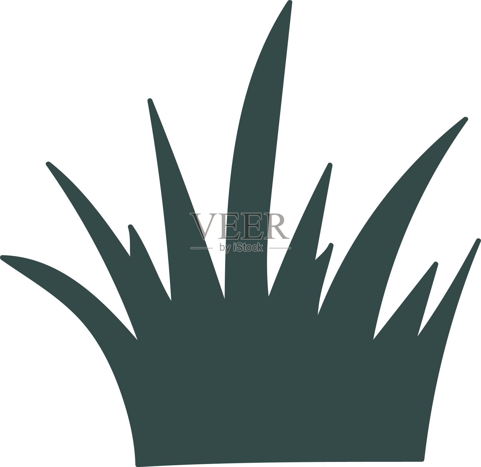 剪影林地植物动物设置插画图片素材