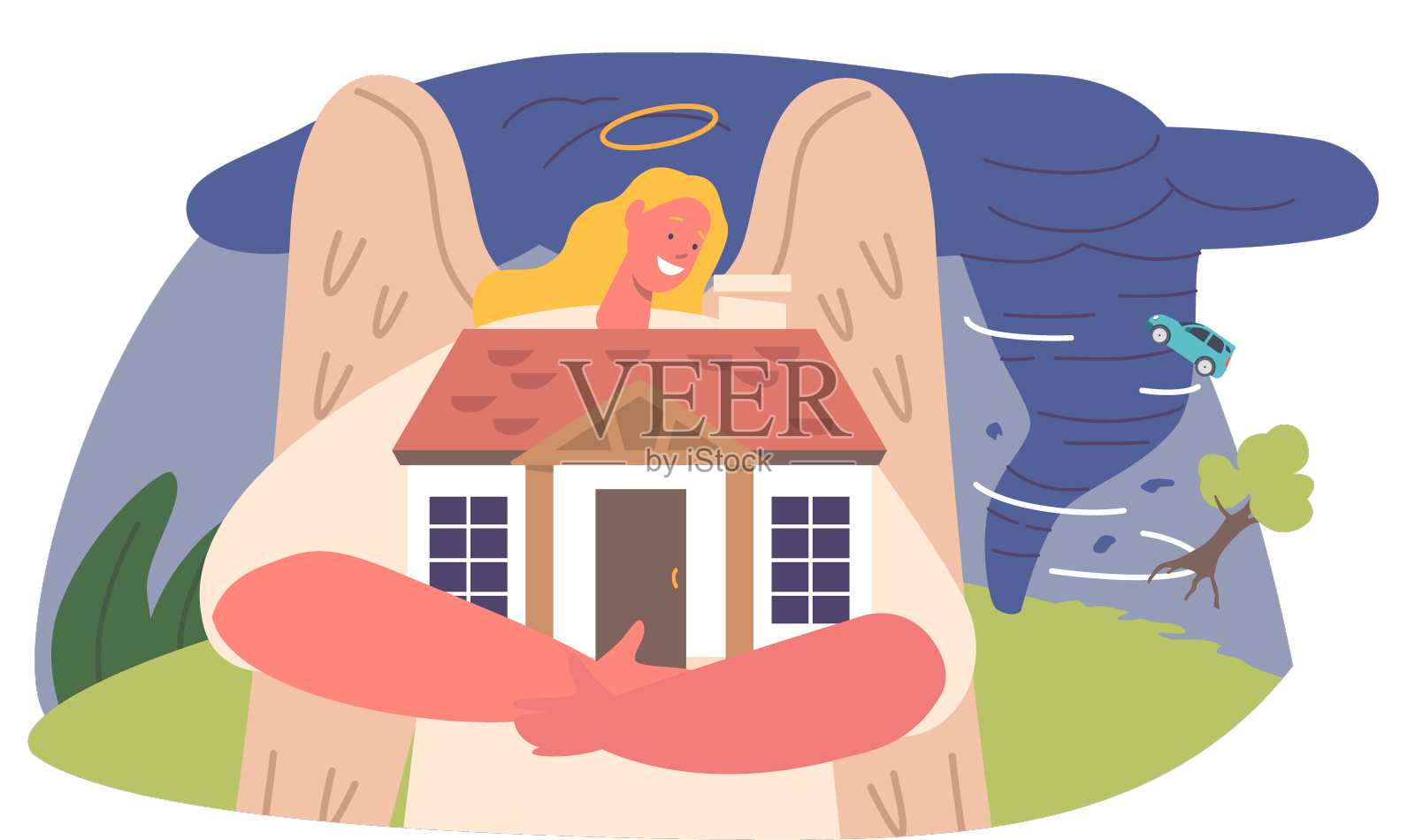 天使守护者角色保护家园守护者设计元素图片