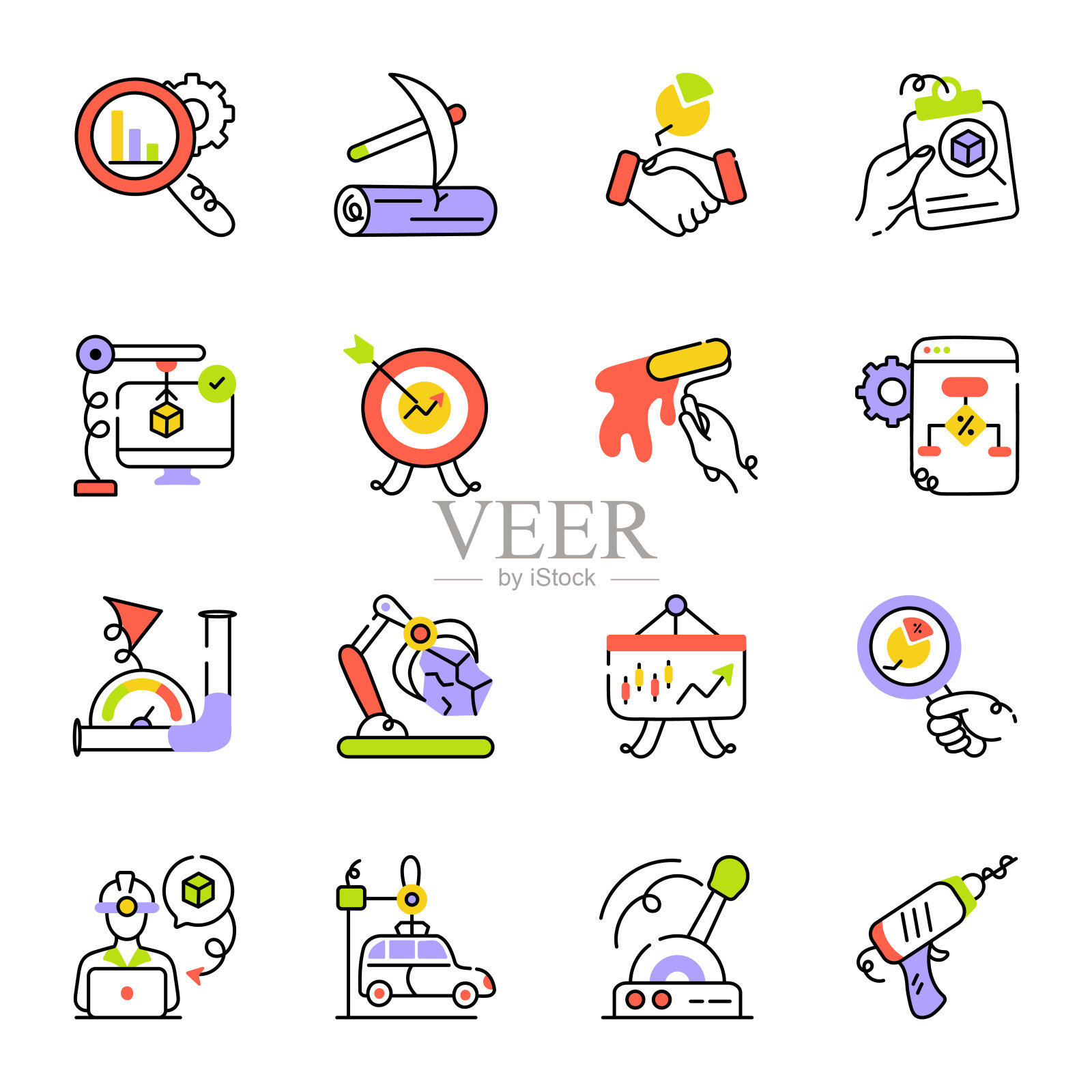 收集制造手绘图标插画图片素材