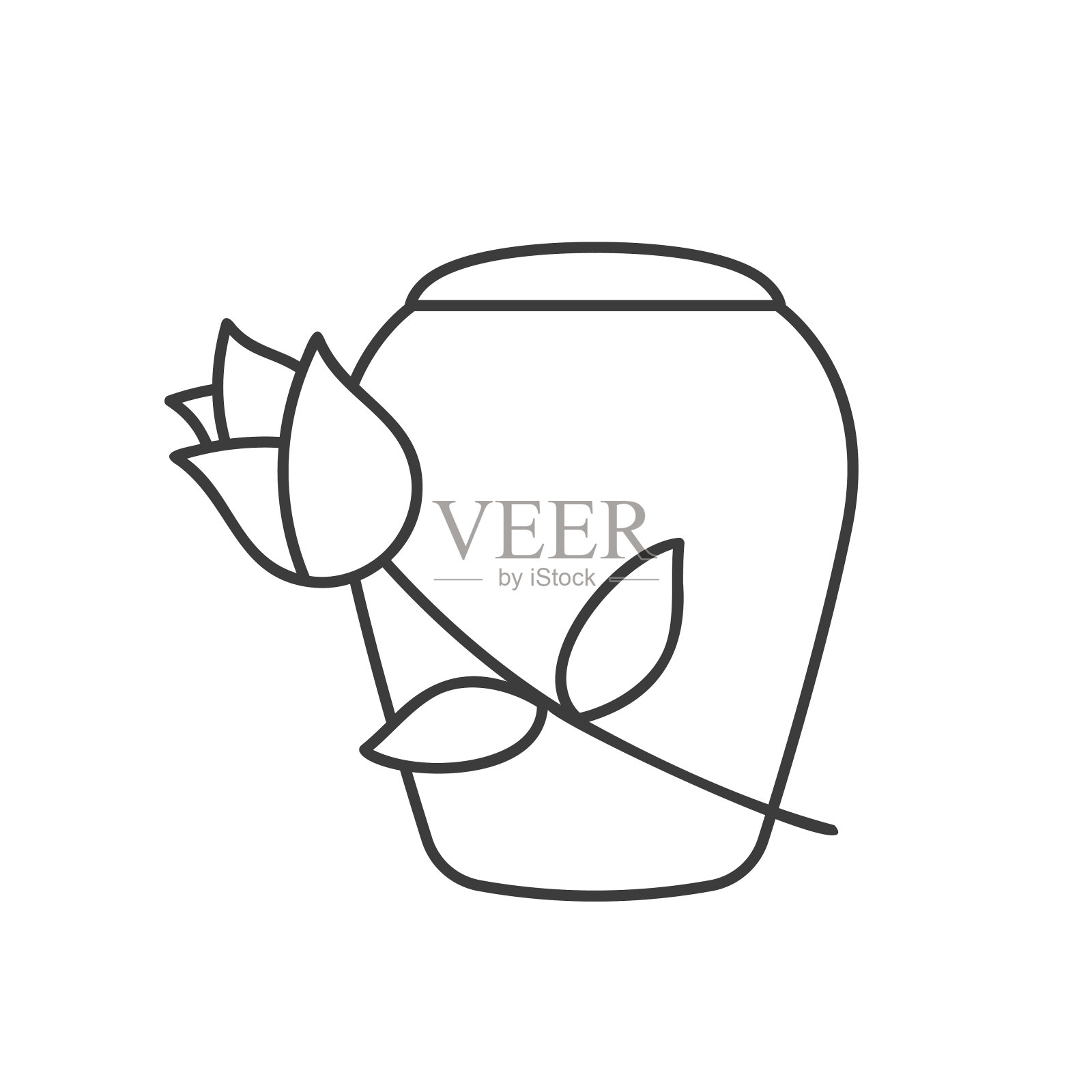 骨灰和玫瑰的骨灰瓮插画图片素材