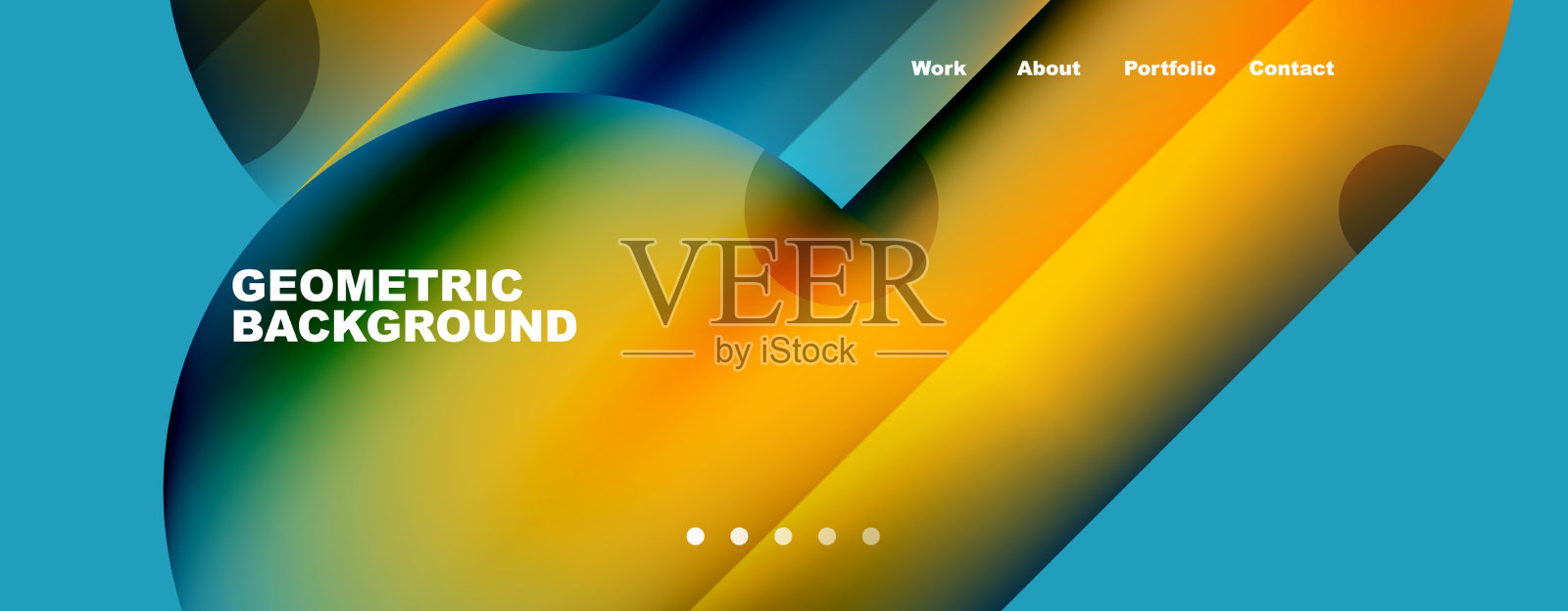 圆形元素和几何线条插画图片素材