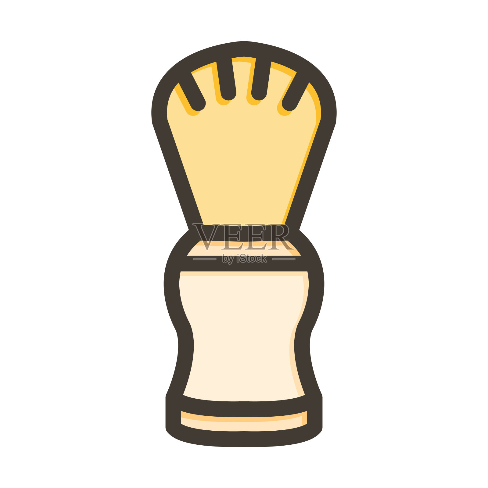 剃须刷矢量粗线填充颜色图标为个人和商业用途。插画图片素材