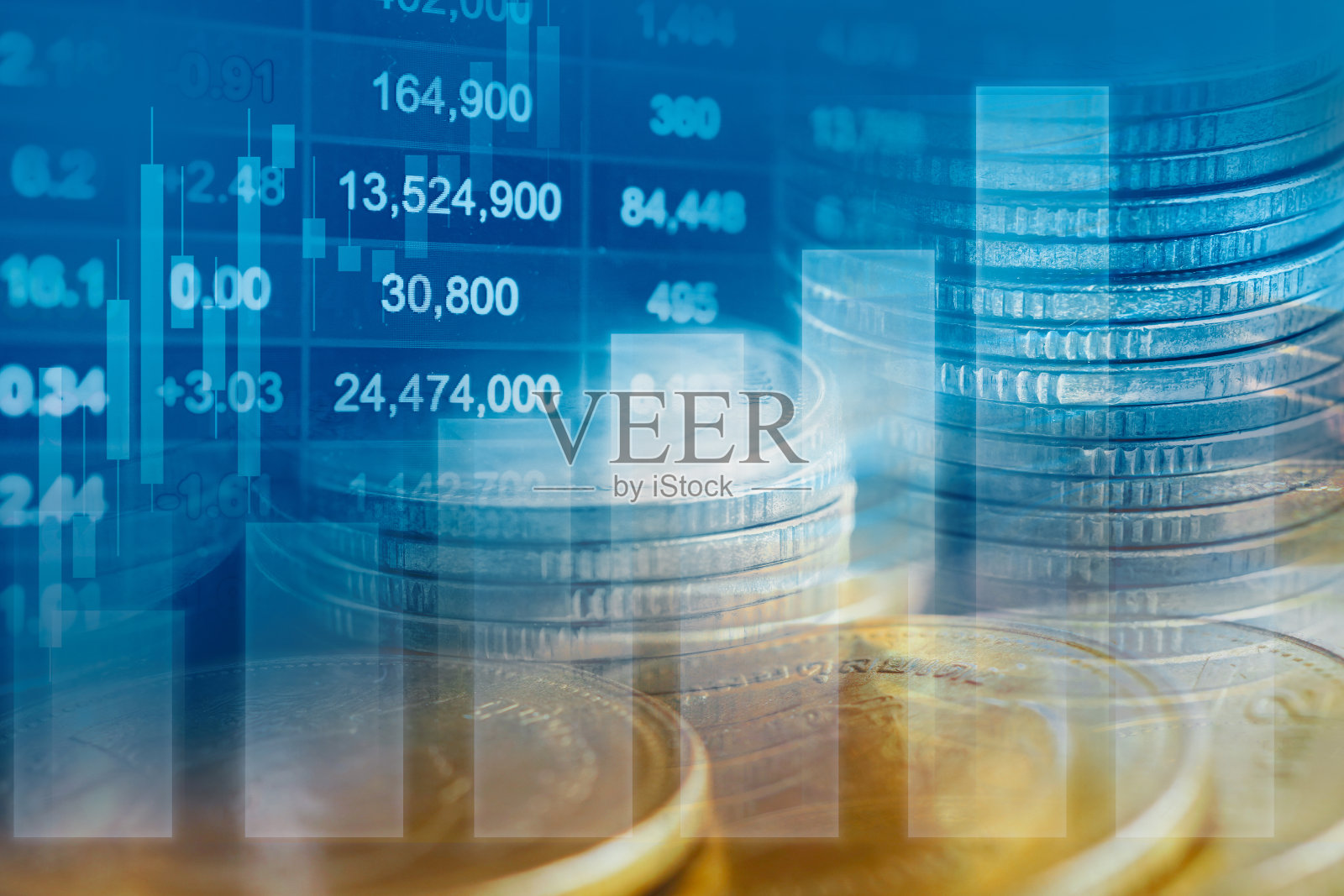 股市金融业务，经济走势图数字科技。照片摄影图片