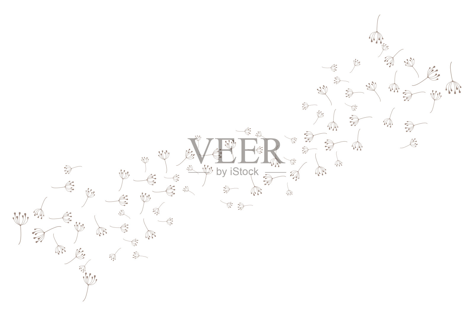 蒲公英花标志设计简单的矢量极简主义符号模板插画图片素材