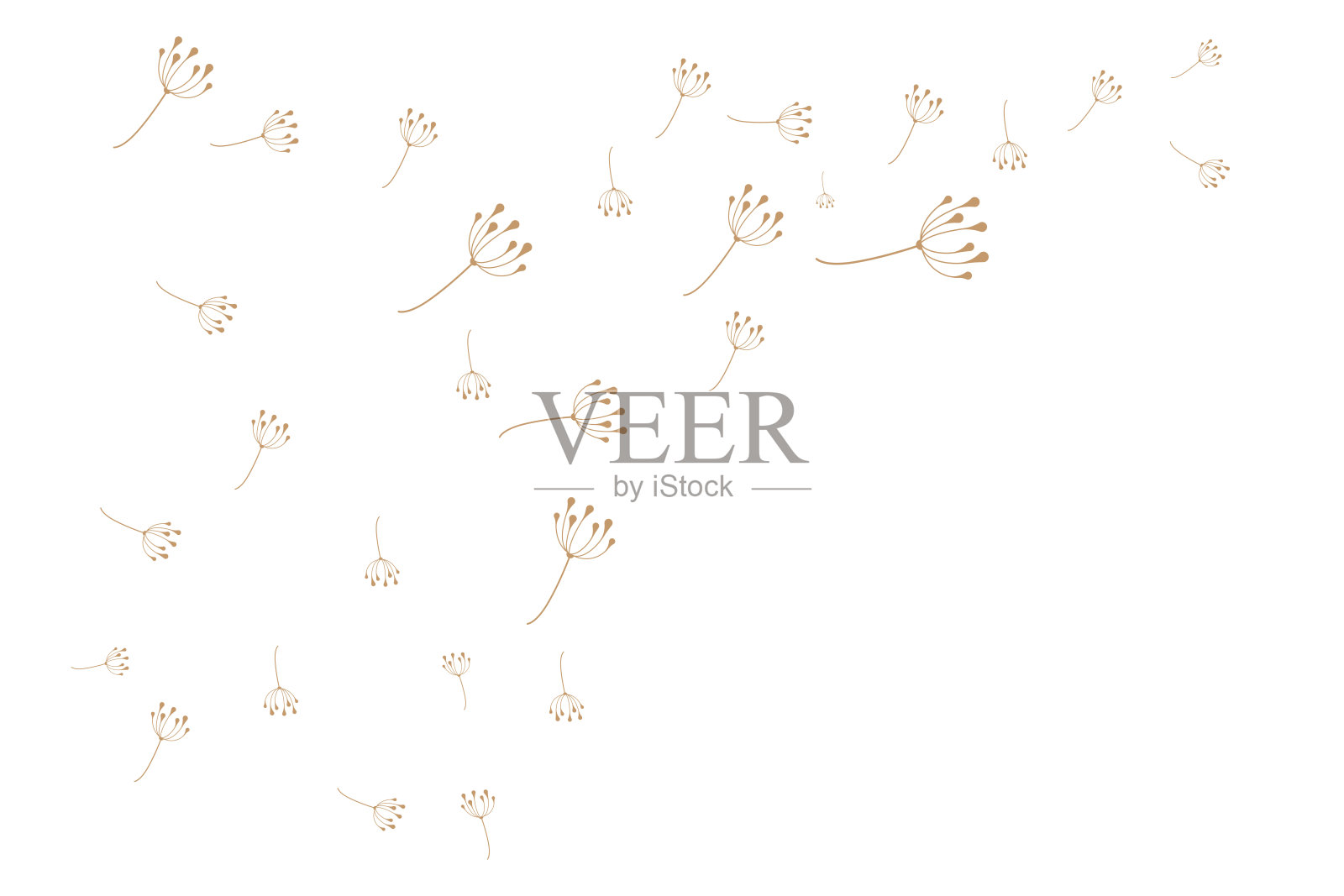 蒲公英花标志设计简单的矢量极简主义符号模板插画图片素材