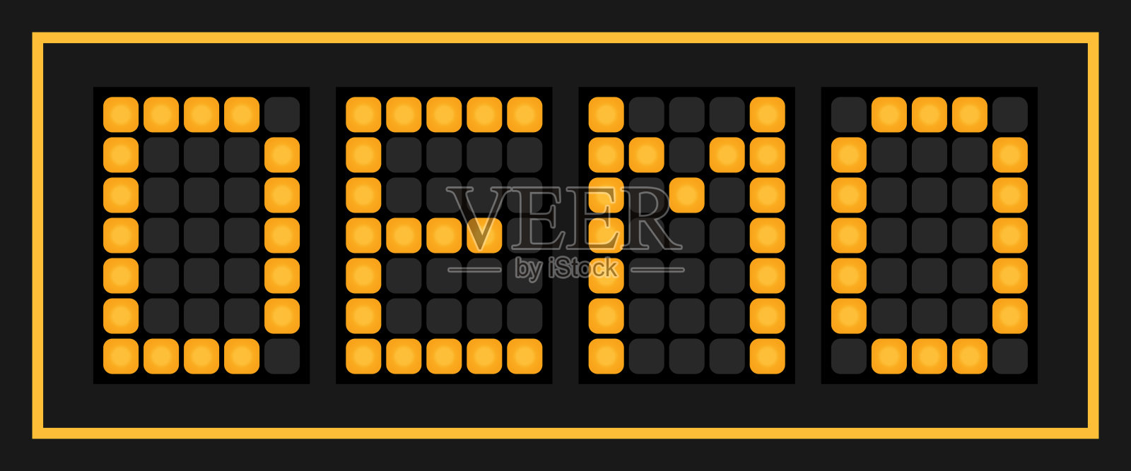橙色led横幅在文字演示黑色背景插画图片素材