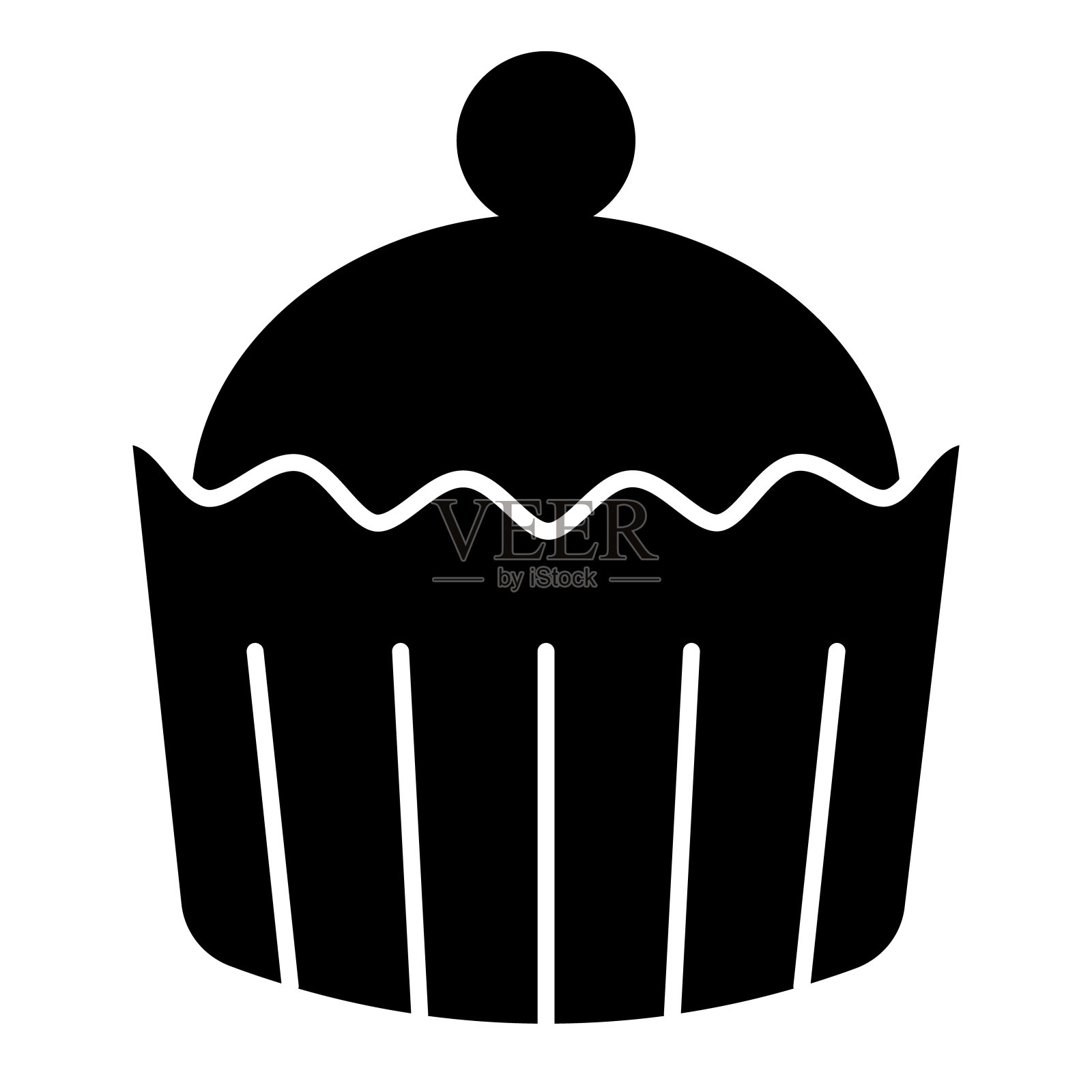 饼固体图标。烤盘里的生日派。庆祝矢量设计概念，字形风格的象形文字在白色的使用和应用程序。插画图片素材